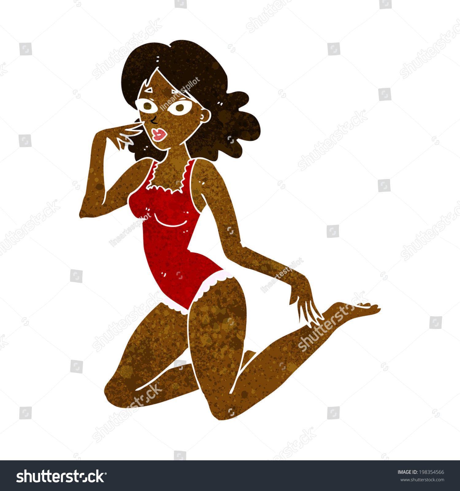 Cartoon Woman Lingerie Stock Illustration 198354566 Shutterstock