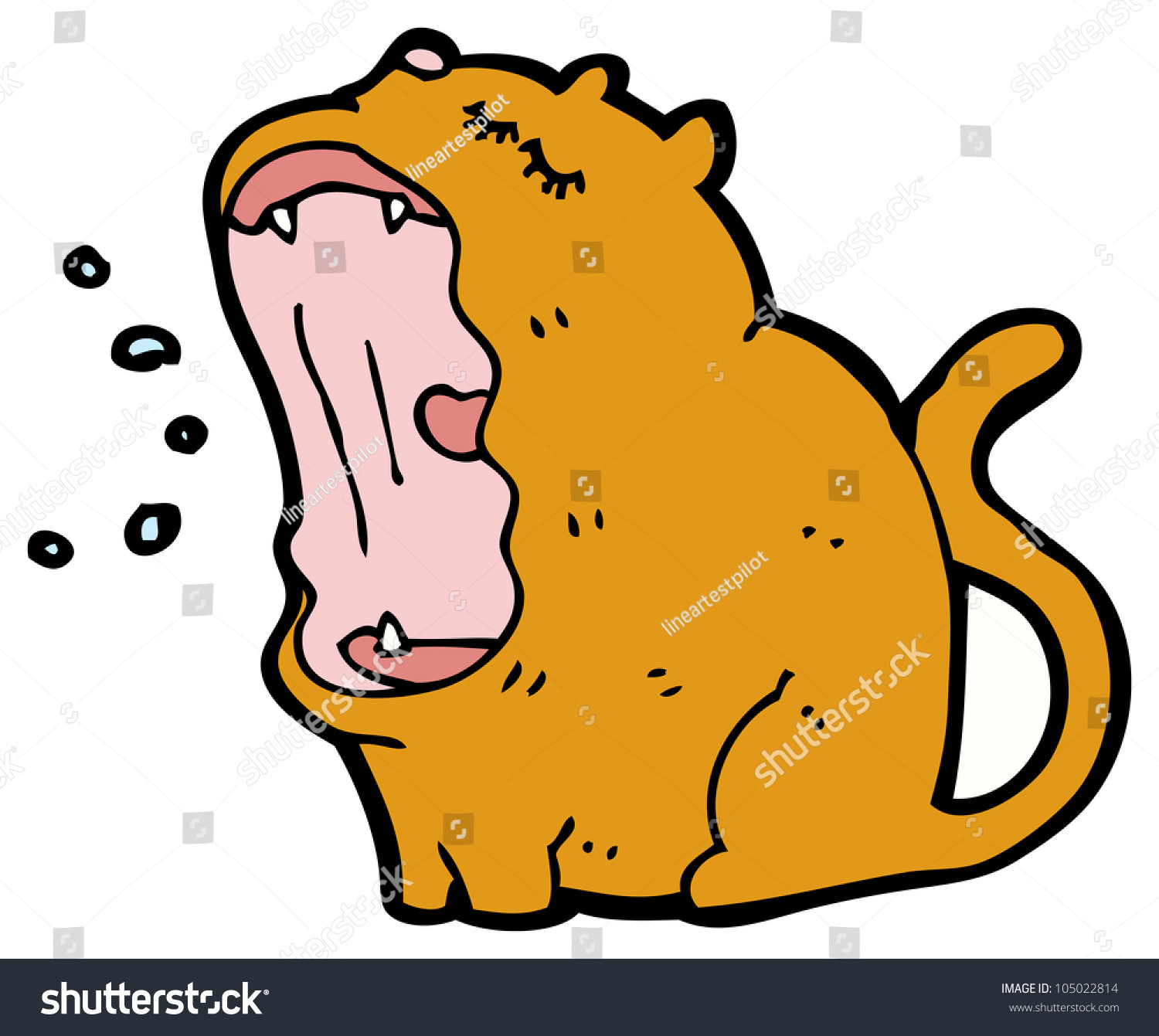 Cartoon Yawning Cat Stock Photo 105022814 : Shutterstock