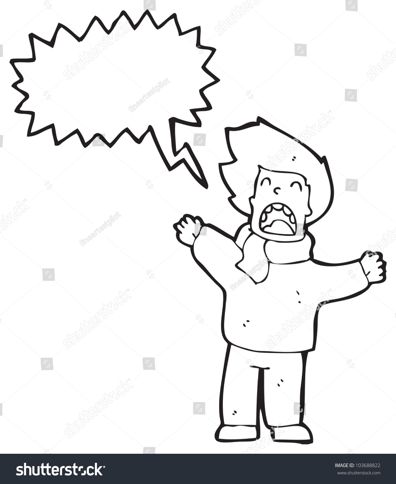 Cartoon Yelling Man Stock Photo 103688822 : Shutterstock