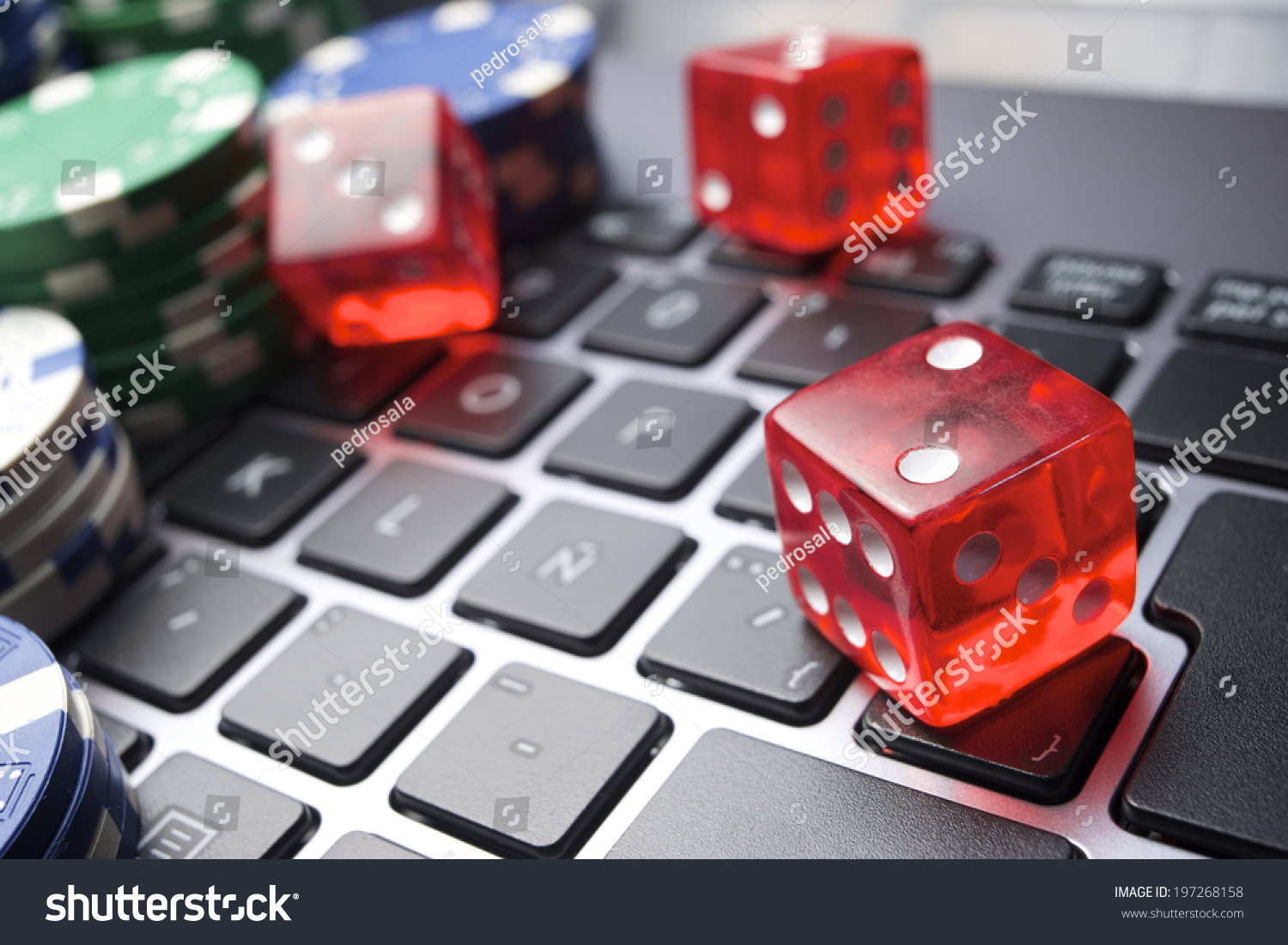 Casino chips on credit card