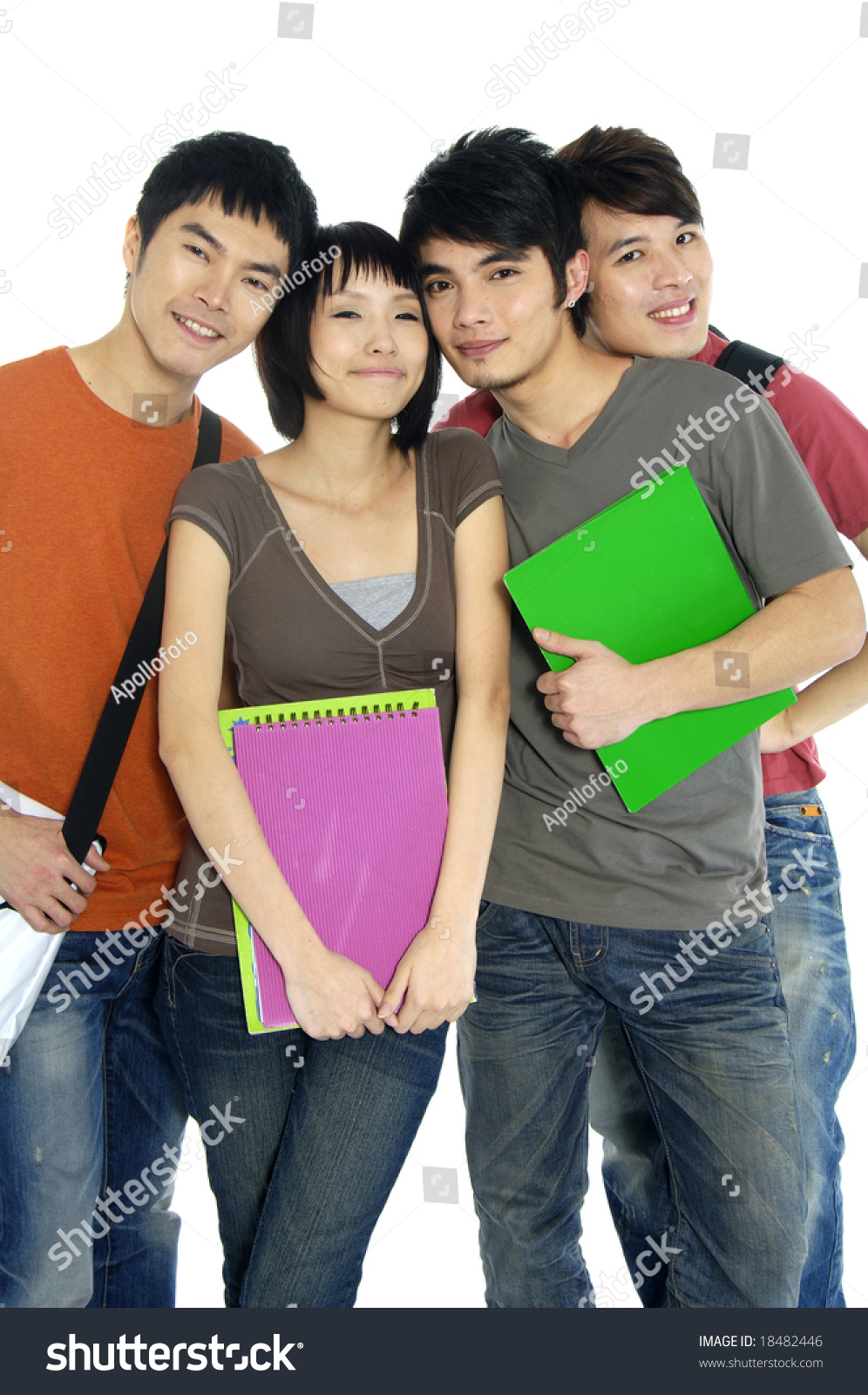 Casual Of College Students Smiling Casual Of College Students Smiling Stock Photo