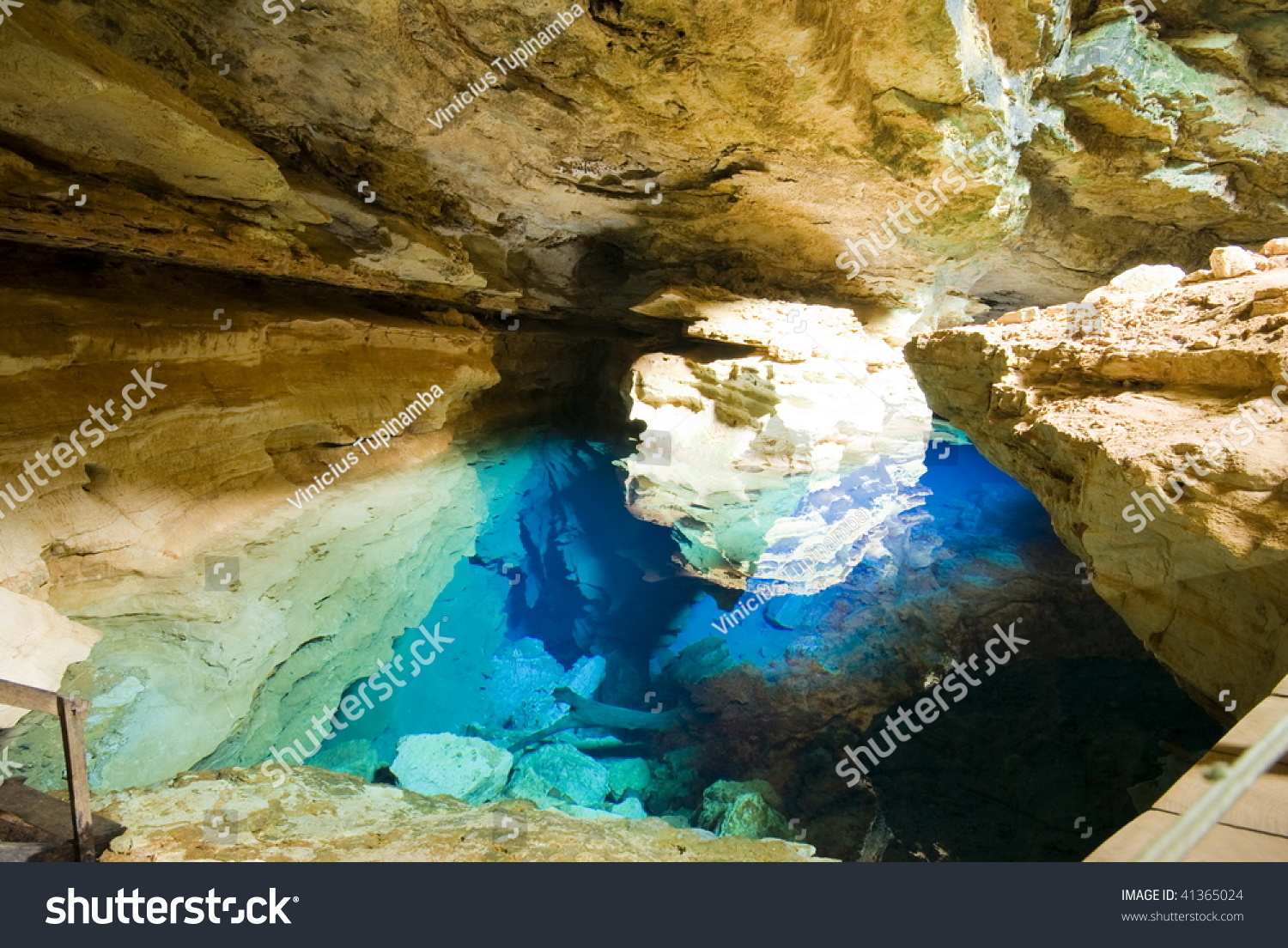 Cave Blue Transparent Water Chapada Diamantina Stock Photo Edit Now