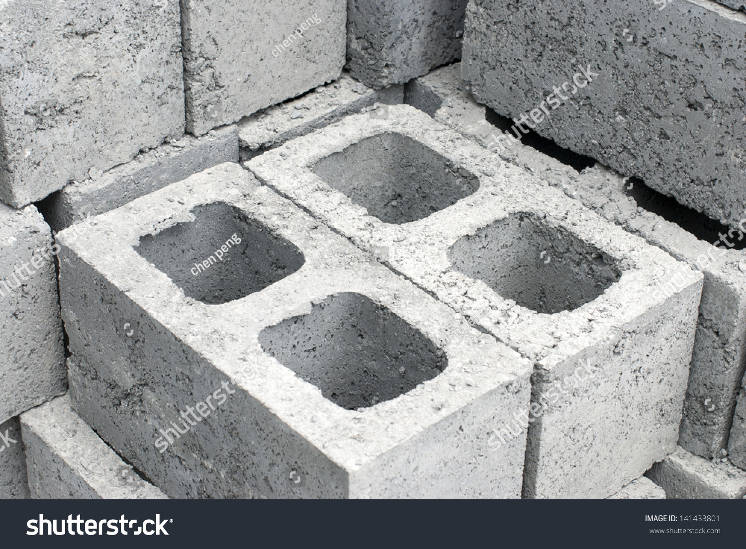 Cement Blocks Used In Building Construction Stock Photo 141433801