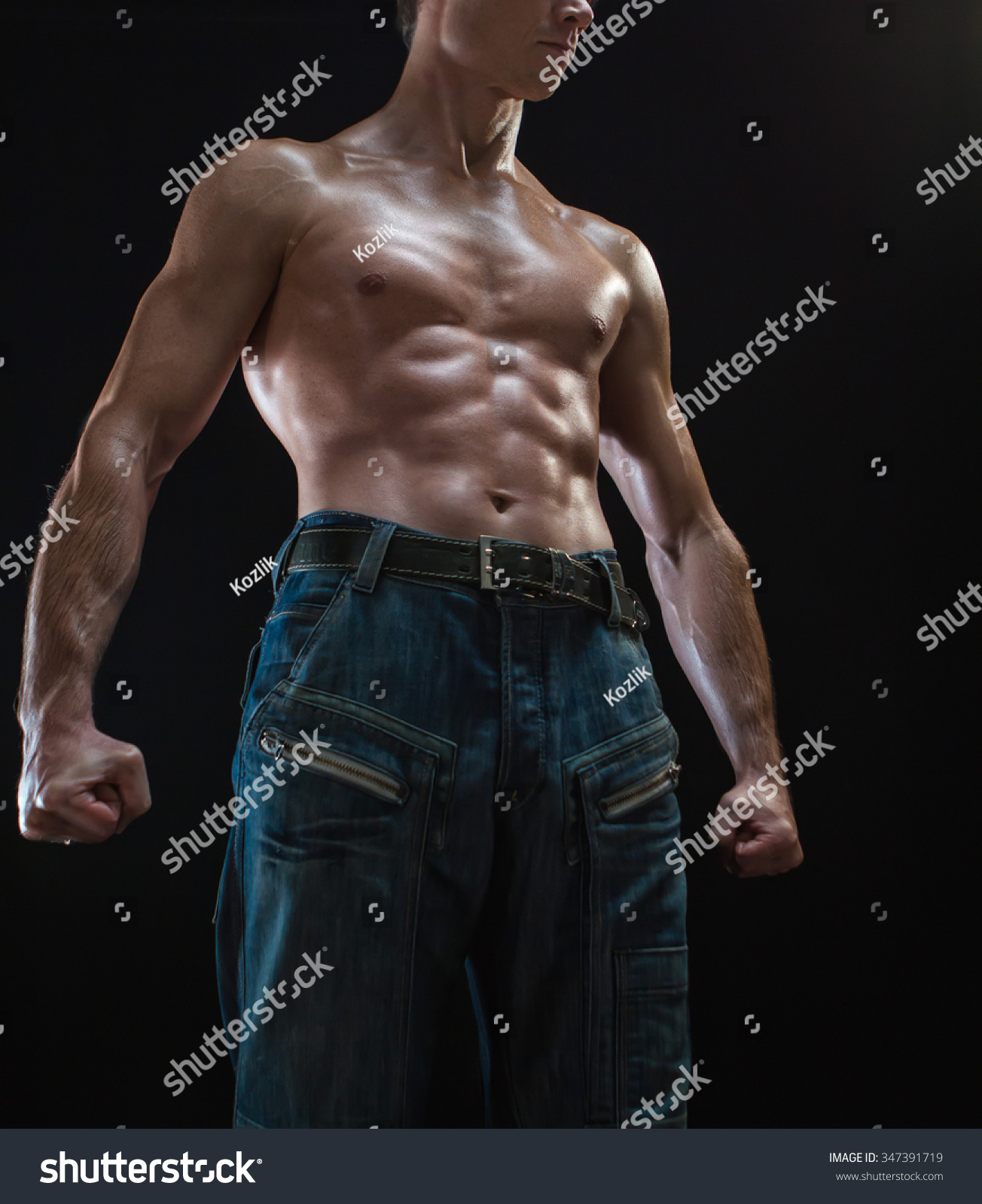 Chain Naked Torso Stock Photo Edit Now