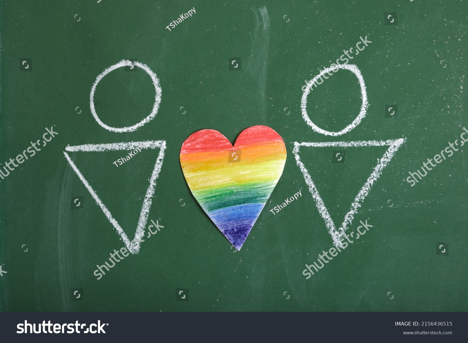 Chalk Drawing On Chalkboard Lgbtq Community Stock Photo