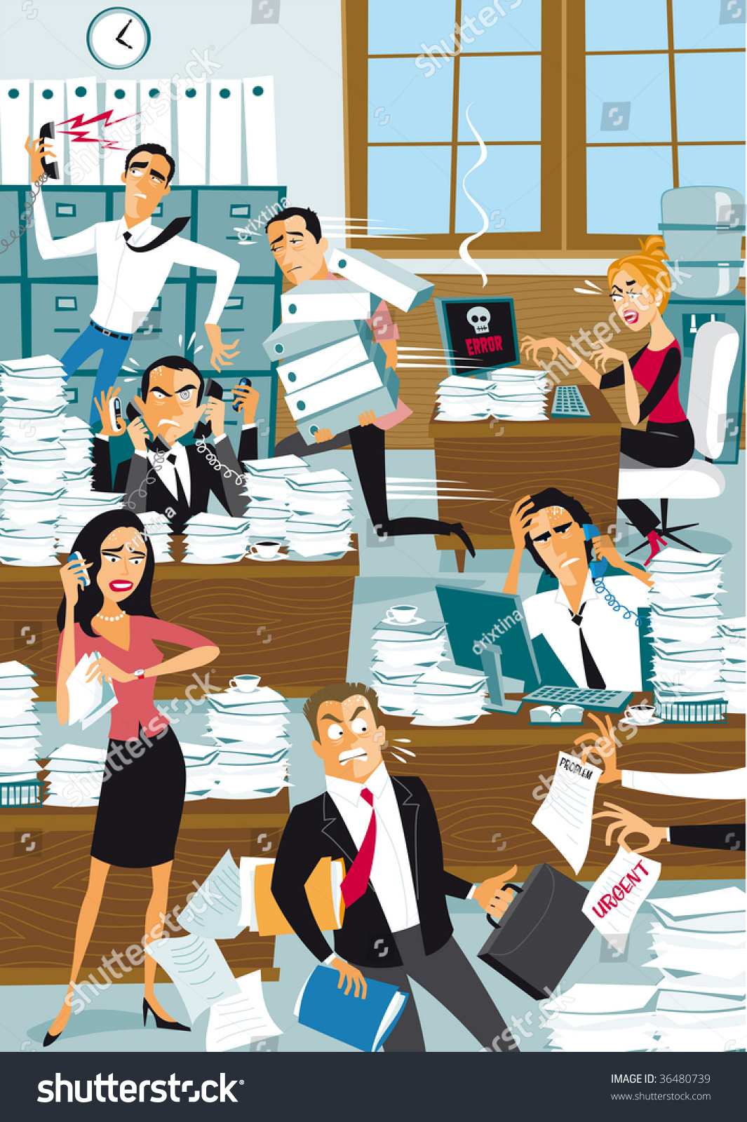 Chaos Office Stock Illustration 36480739 - Shutterstock