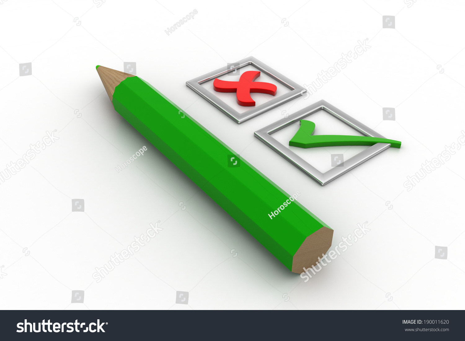 Check List Green Ticks Checkboxes Pencil ilustrações stock 190011620