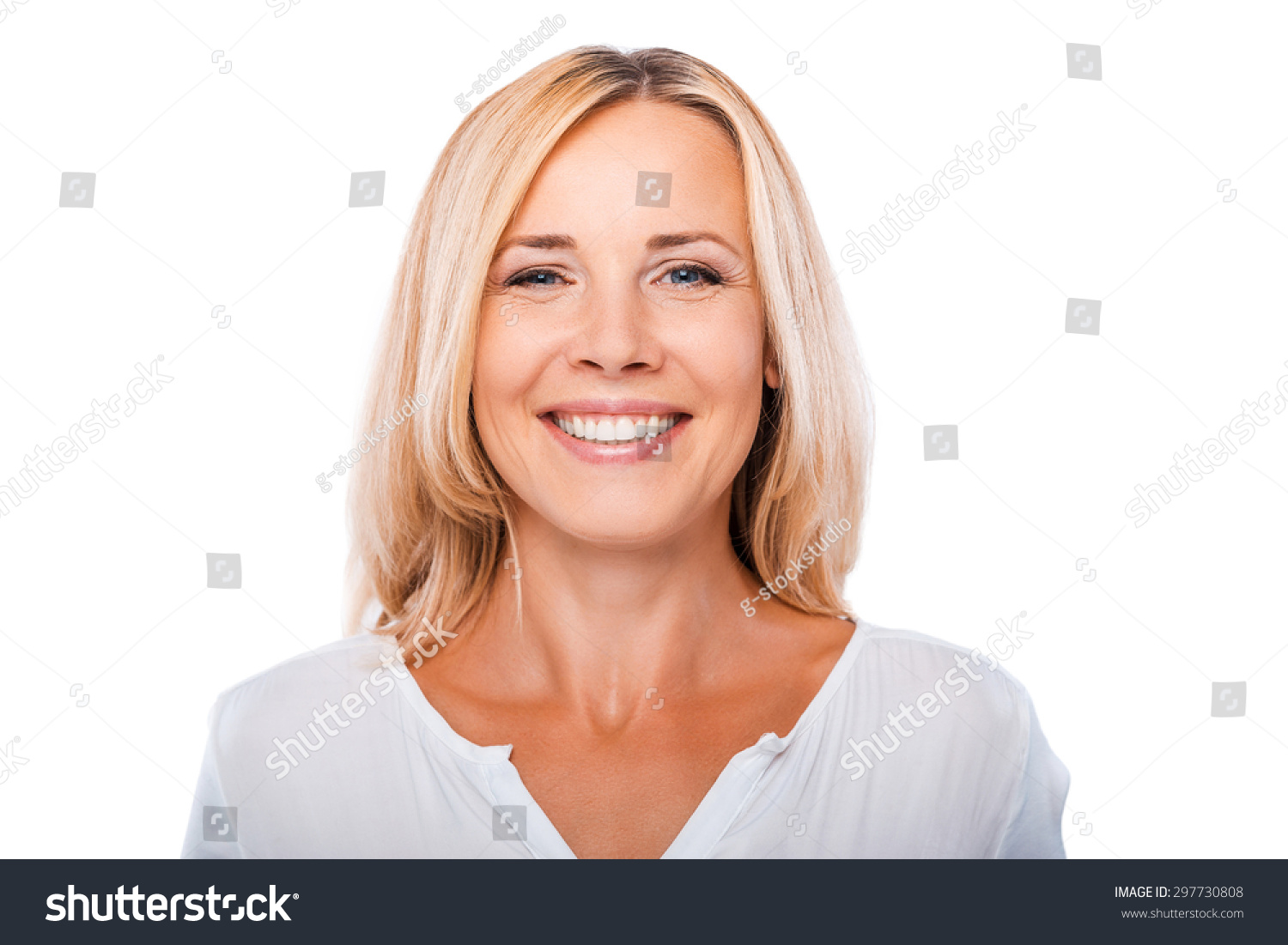 Cheerful Mature Woman Portrait Of Happy Mature Woman Looking At Camera