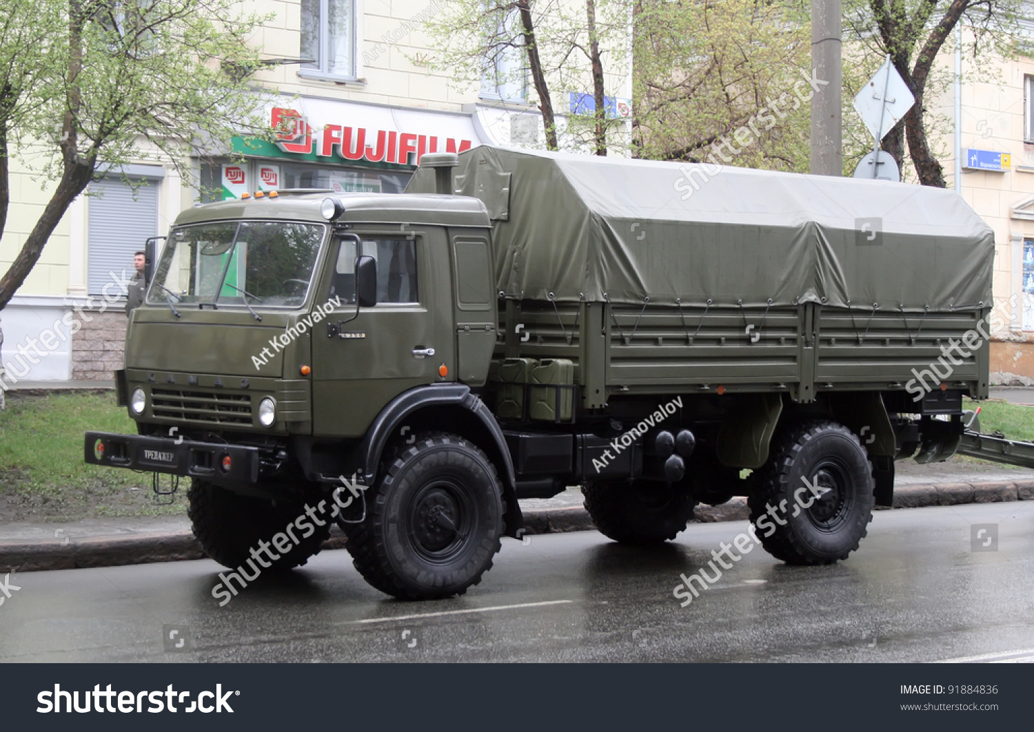 Chelyabinsk Russia May 9 Army Truck Kamaz 4350 Mustang Exhibited