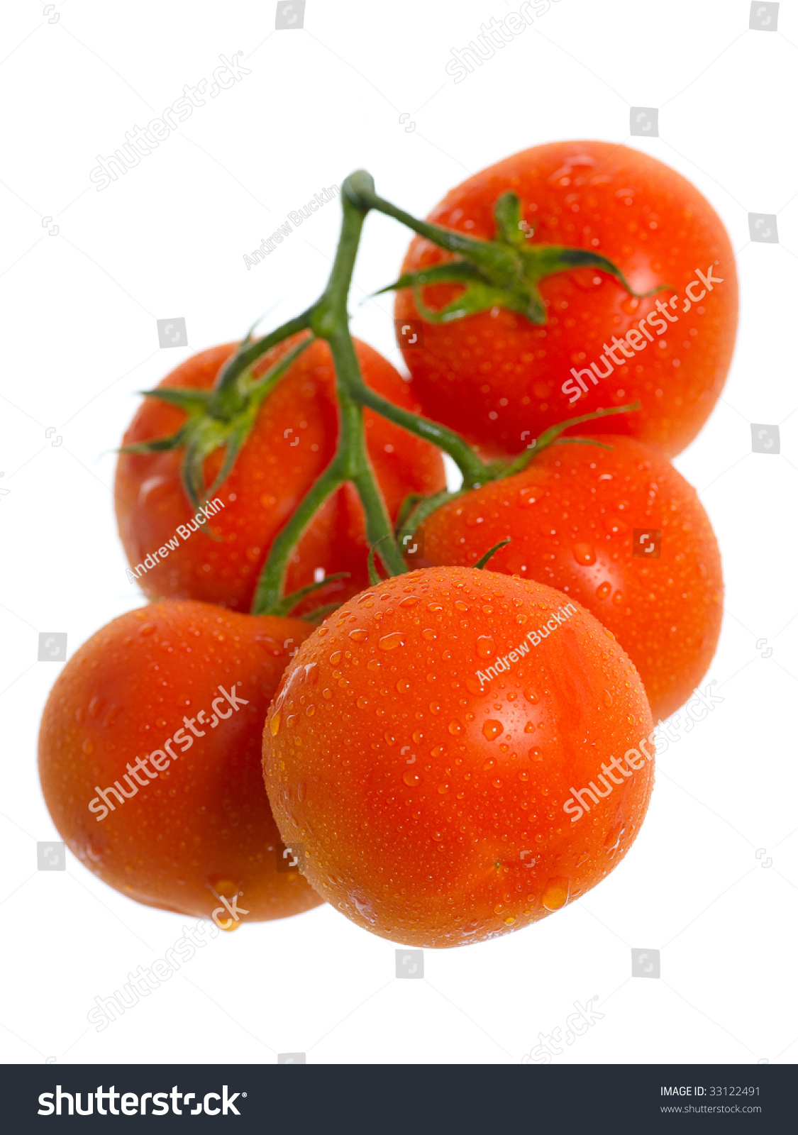 Cherry Tomatoes Isolated On The White Cherry Tomatoes Isolated On The White Background Stock
