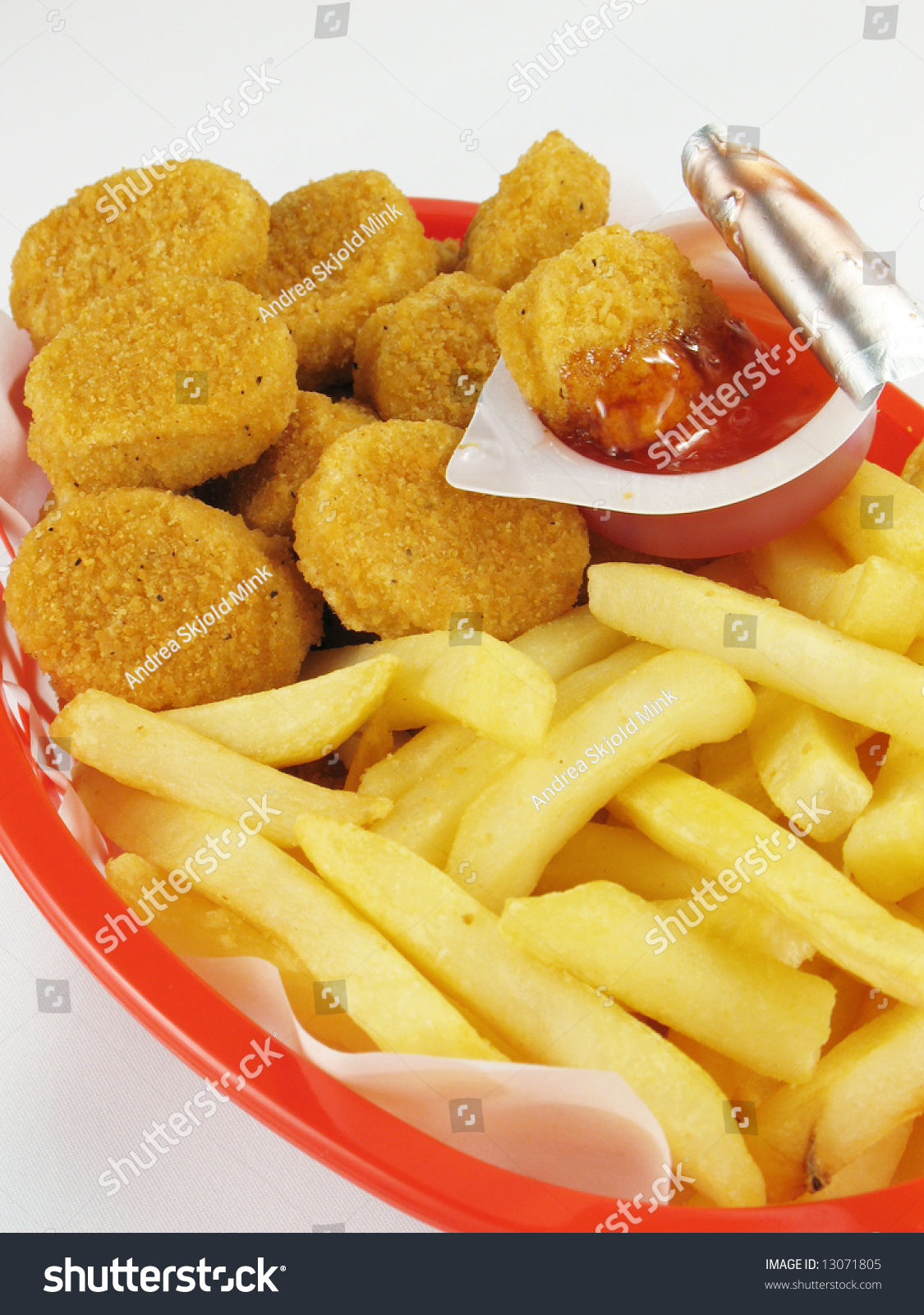 Chicken Nuggets Fries Sweet Sour Sauce Stock Photo 13071805 Shutterstock