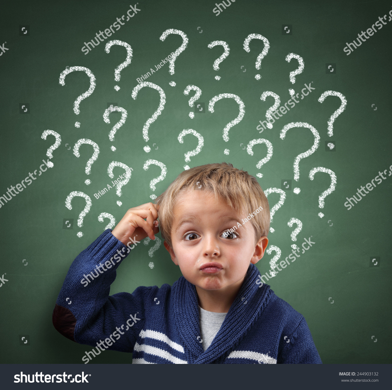 Child Scratching Head Question Mark On Stock Photo 244903132 Shutterstock