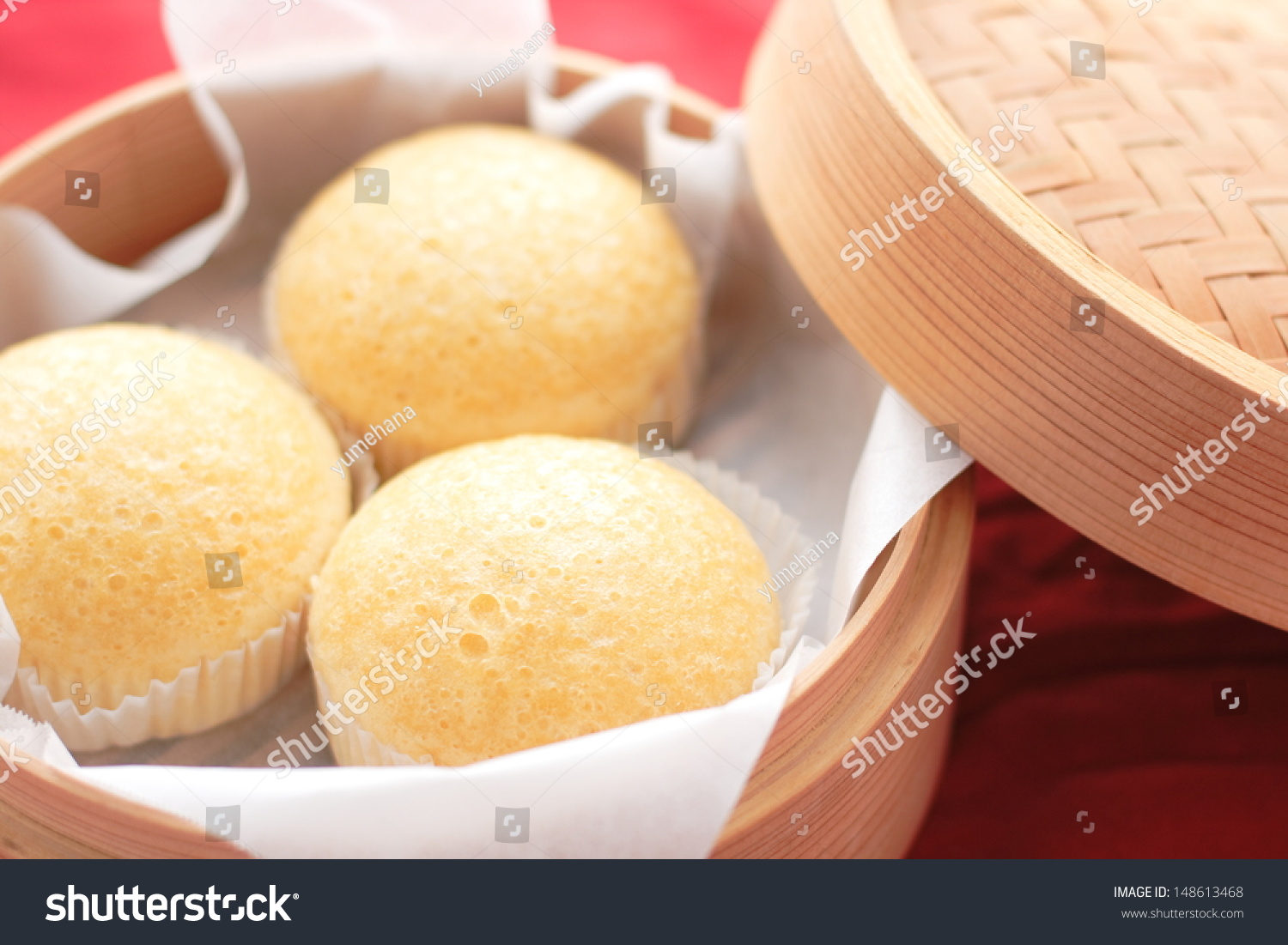 Chinese Dim Sum Soft Steamed Sponge Cake Flavored With Molasses Stock