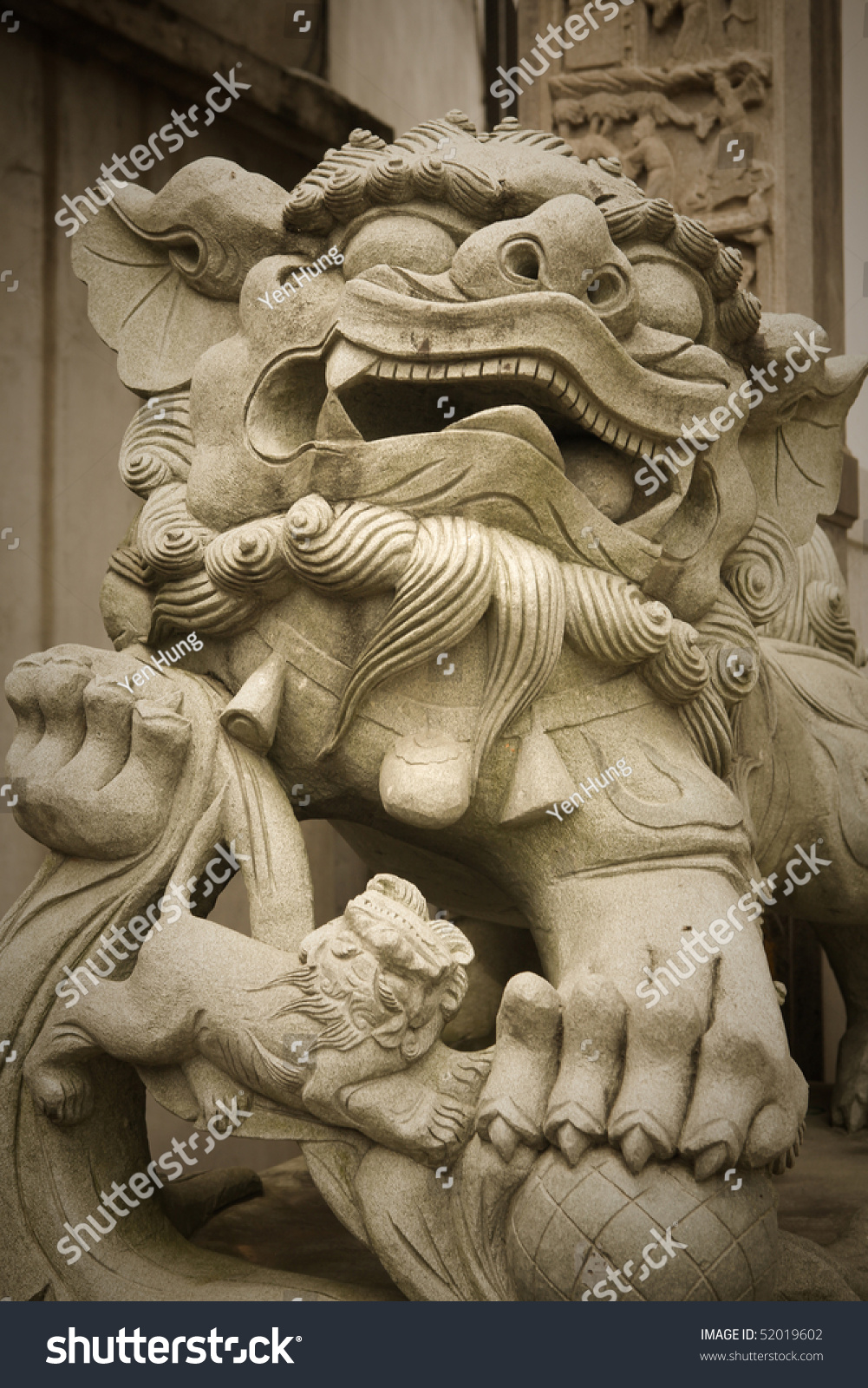 Chinese Stone Lion Stock Photo 52019602 Shutterstock