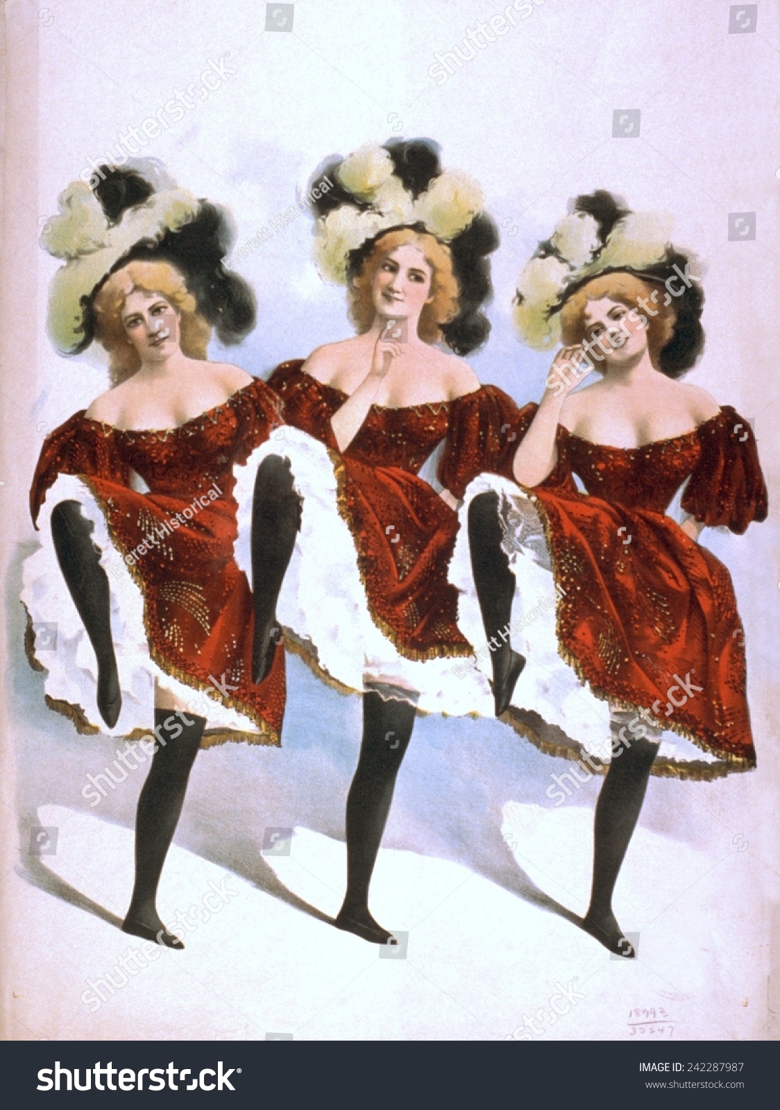 Chorus Girls Emerged Important Element Popular Stock Illustration