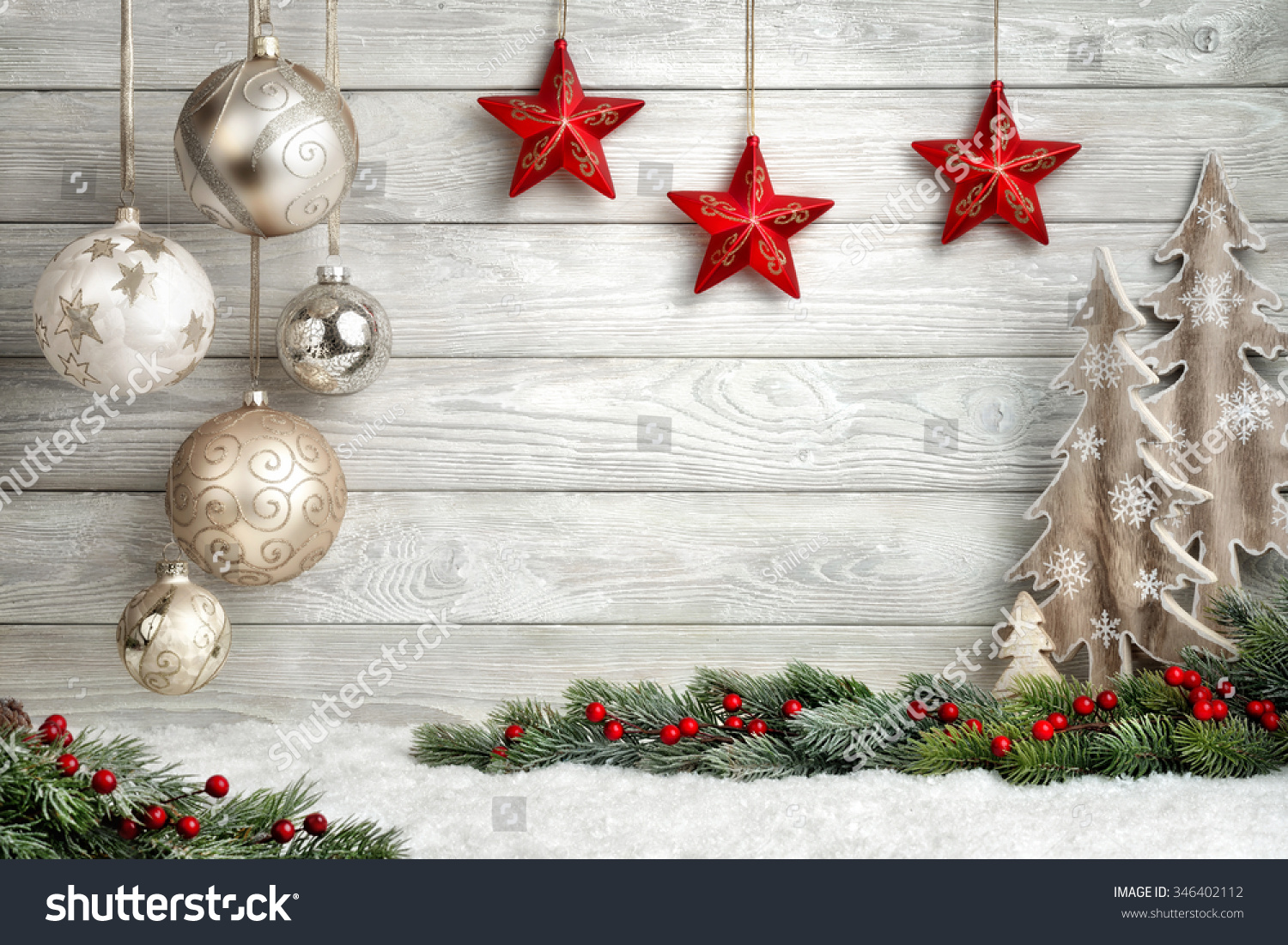 Christmas Background Bright Wood Style Modern Stock Photo 346402112