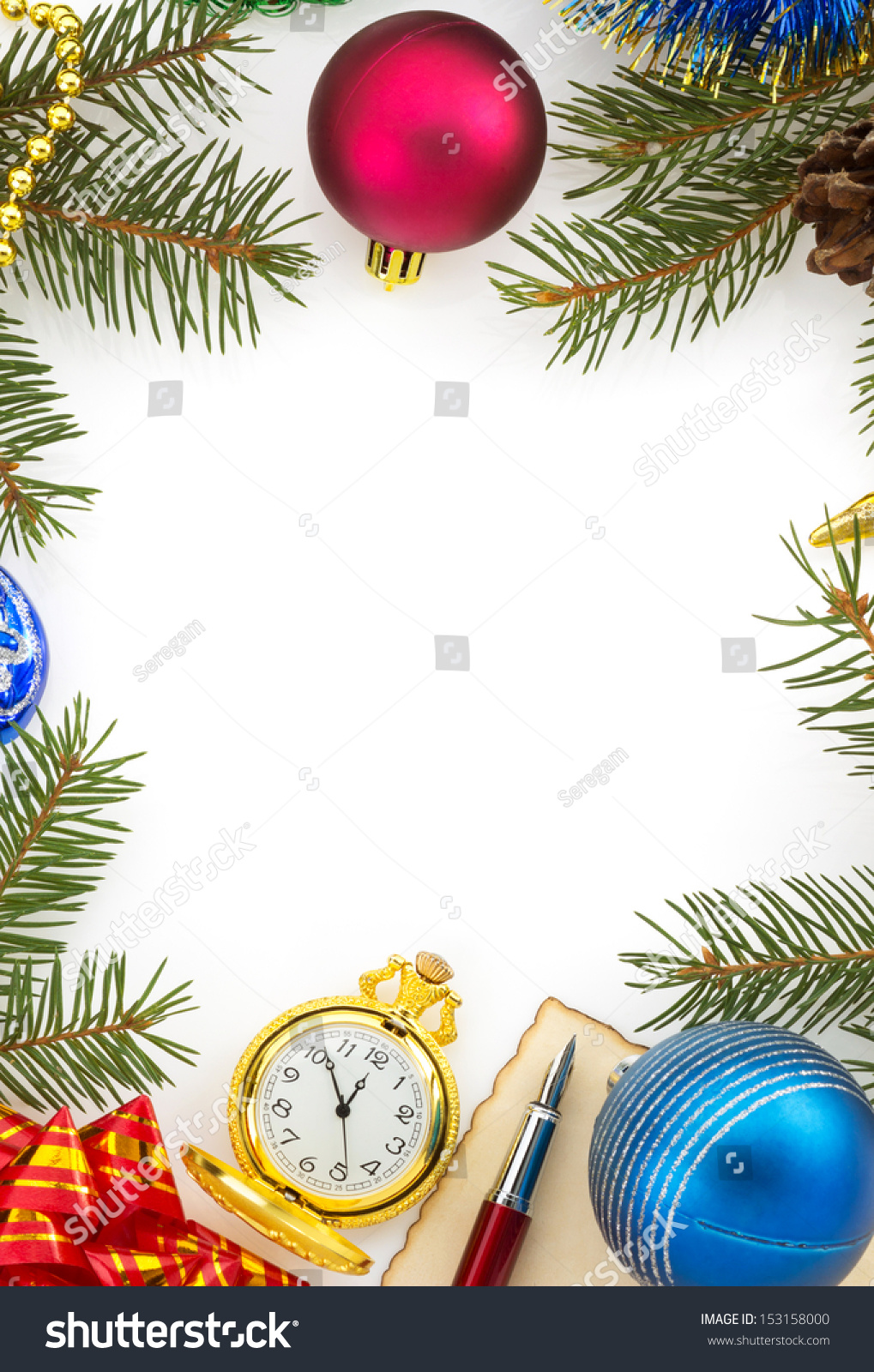 Christmas Decoration Isolated On White Background Stock Photo 153158000 : Shutterstock