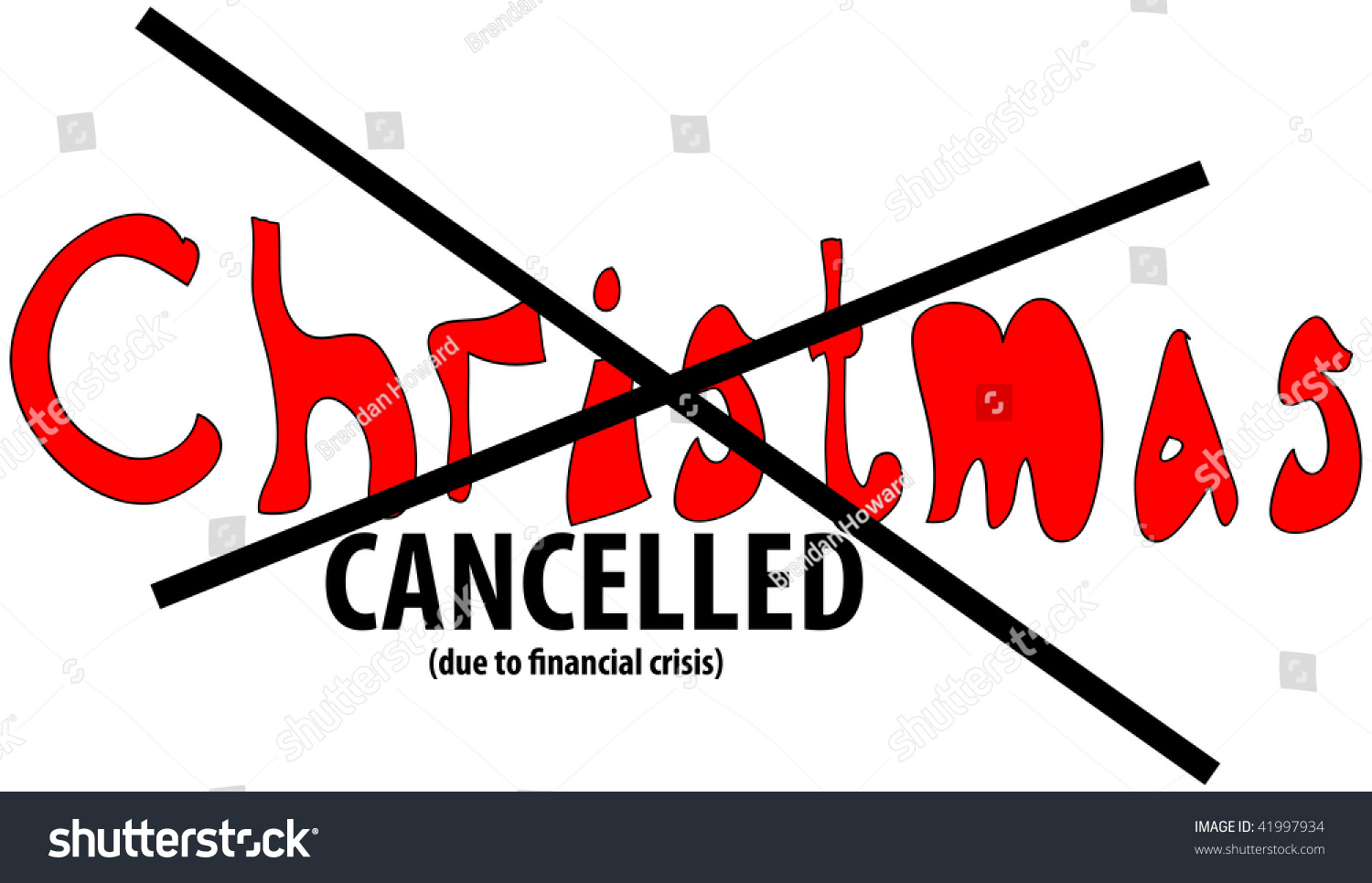 Christmas Cancelled Stock Illustration 41997934 Shutterstock