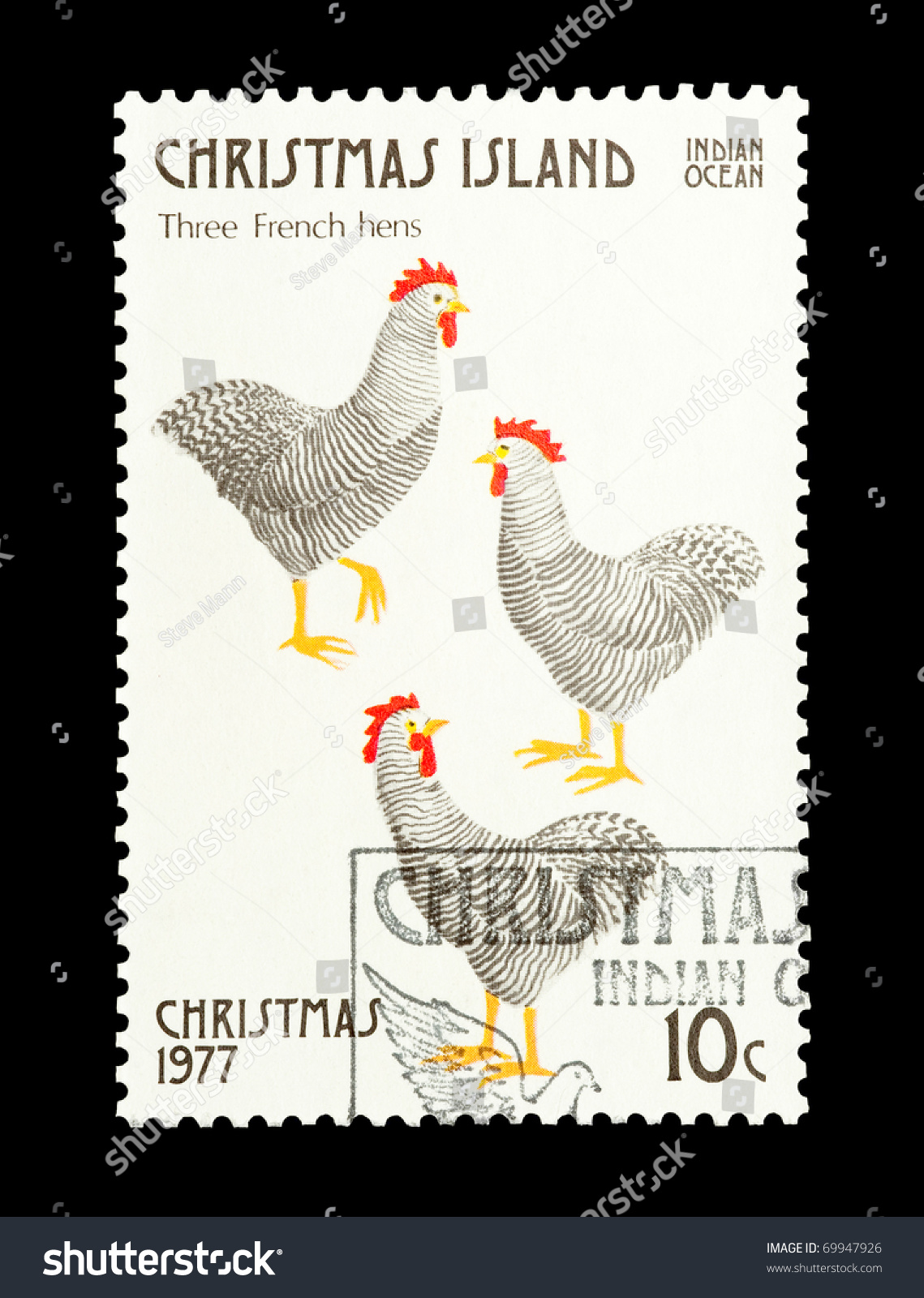 Christmas Island - Circa 1977: Part Of A Set Of 12 Mail Stamp Printed On Christmas Island ...