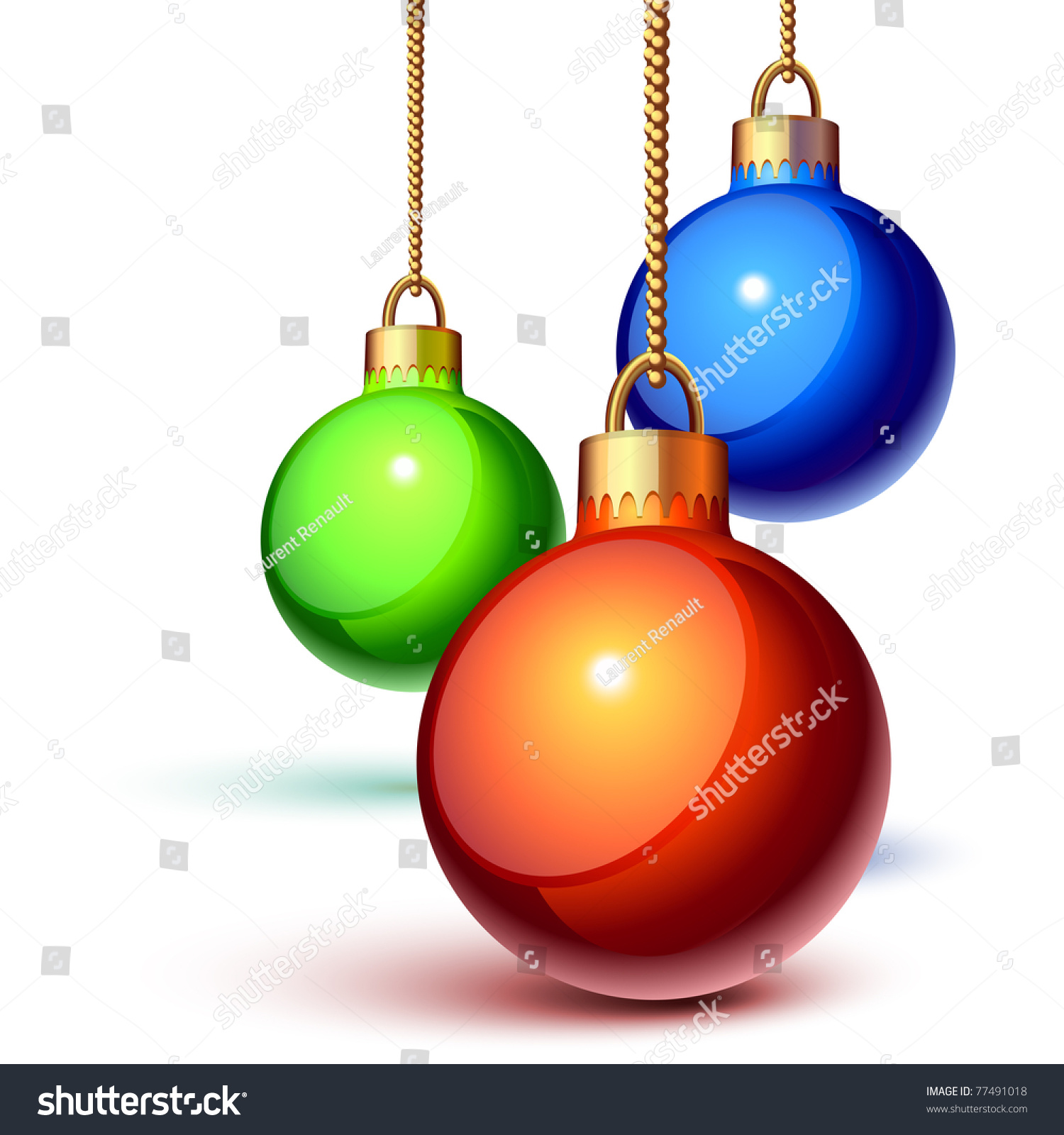 Christmas Ornaments Hanging Over White Stock Photo 77491018 : Shutterstock