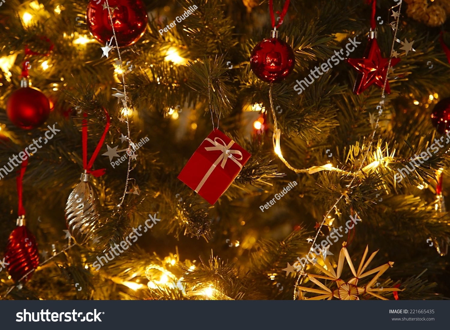 Christmas Tree Decoration Close Up Stock Photo 221665435 : Shutterstock