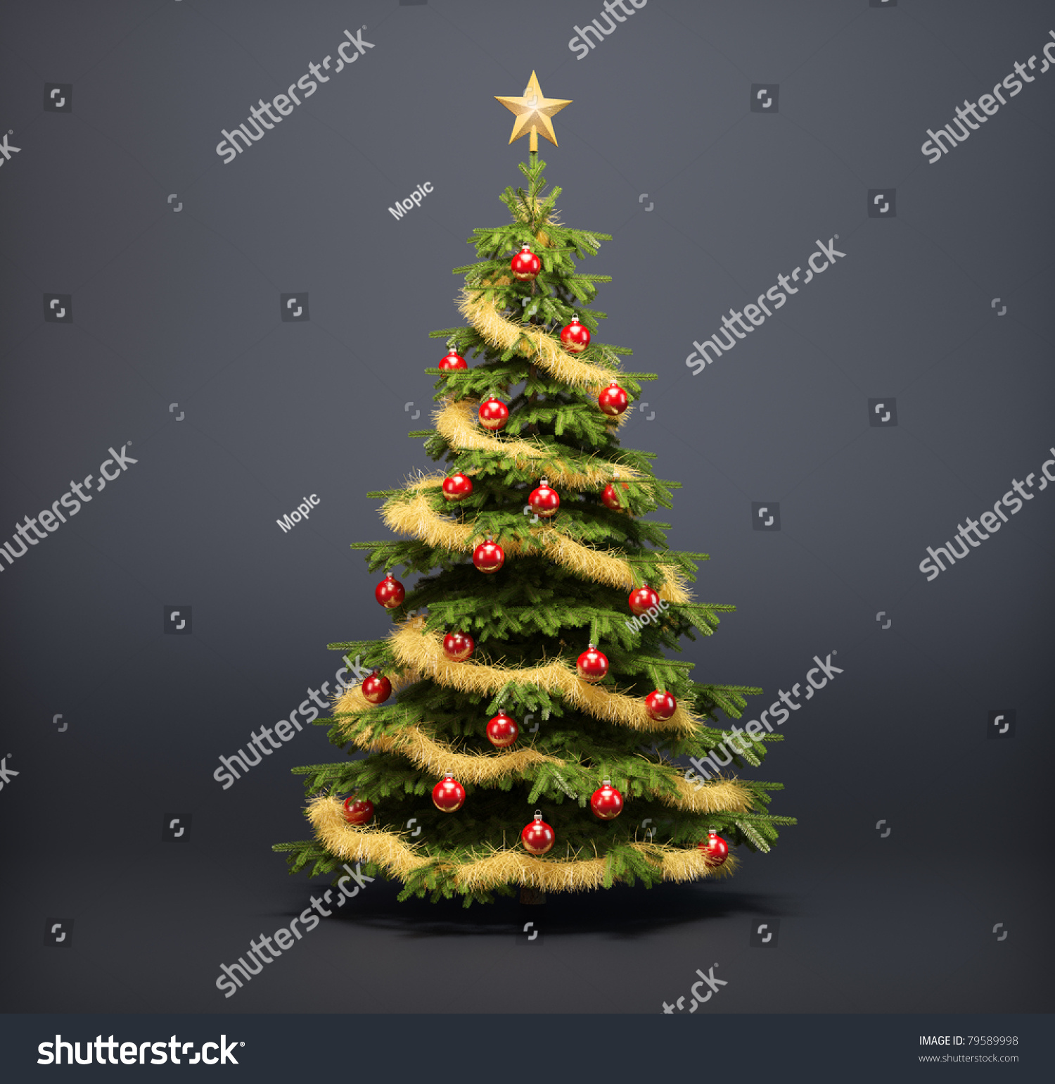 Christmas Tree On A Dark Background Stock Photo 79589998 : Shutterstock