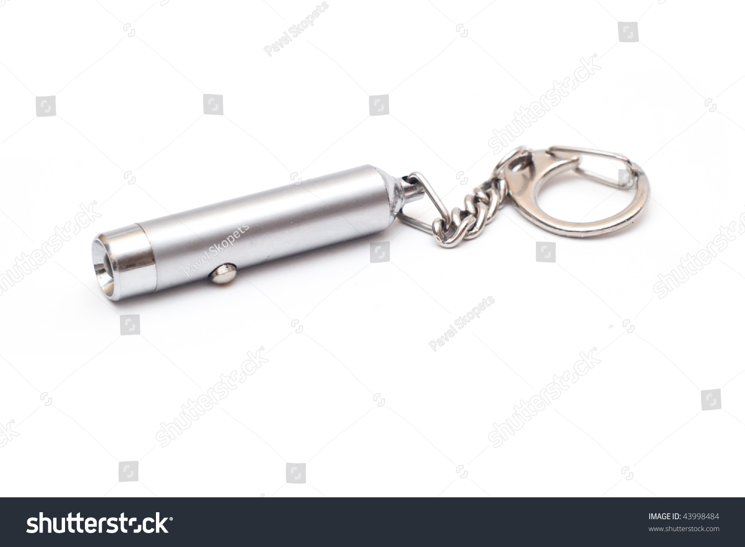 Chrome Steel Led Mini Flashlight Chrome Steel Led Mini Flashlight Stock Photo 43998484