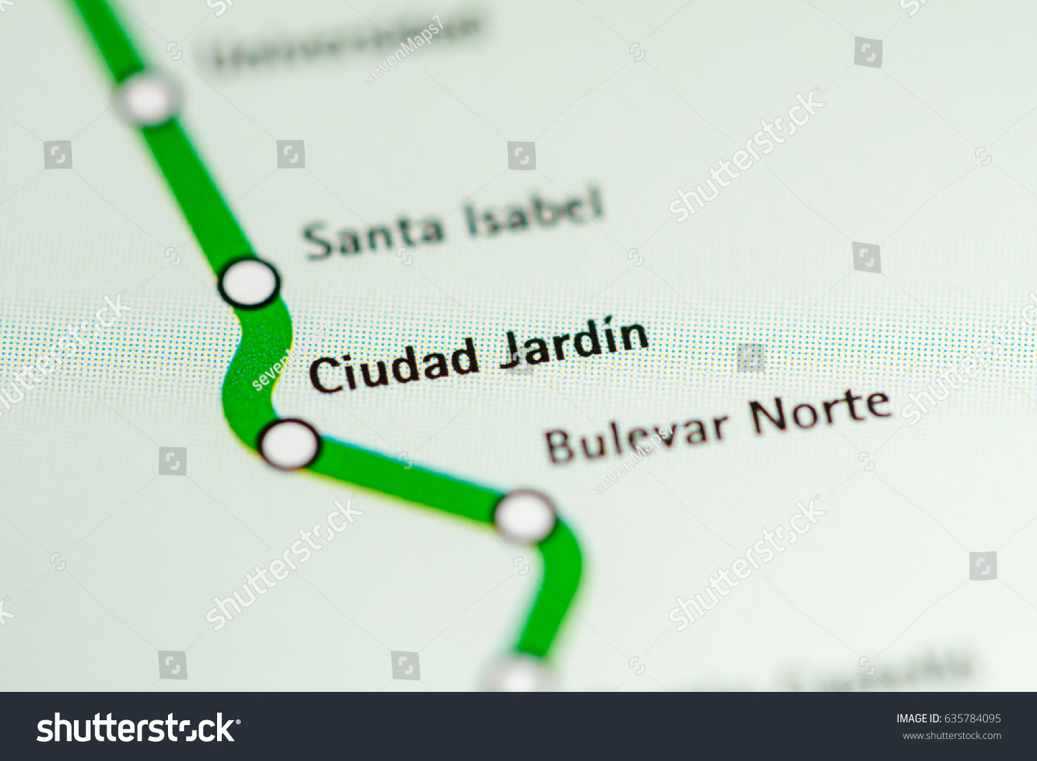 Ciudad Jardin Station Alicante Metro Map Stock Photo 635784095