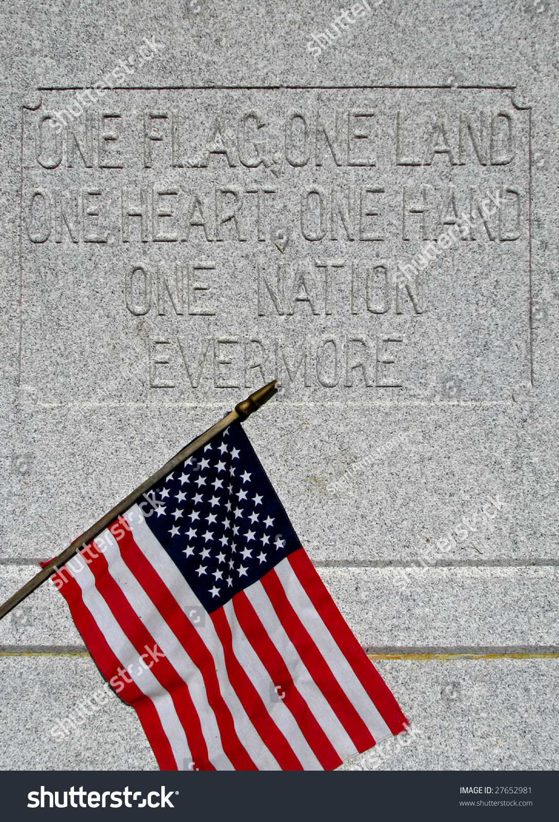 Civil War Veterans Cemetery Grave Headstone One Flag One Land One