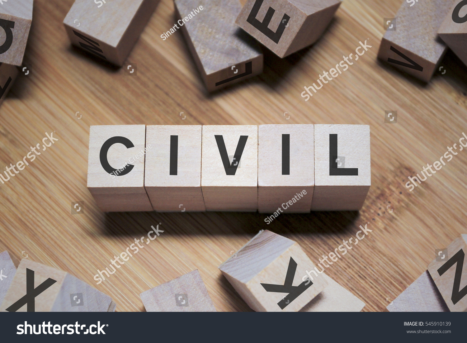 Civil Word Written In Wooden Cube Stock Photo Shutterstock