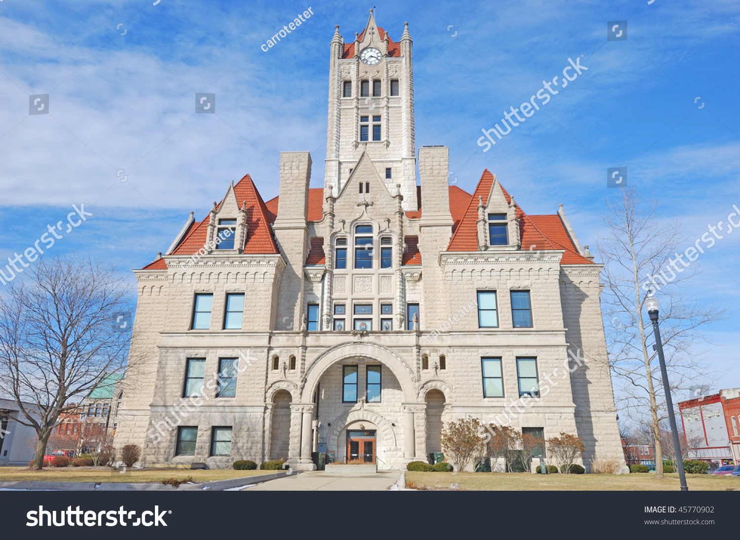 Classic Town Hall Building Greenfield Indiana Stock Photo 45770902