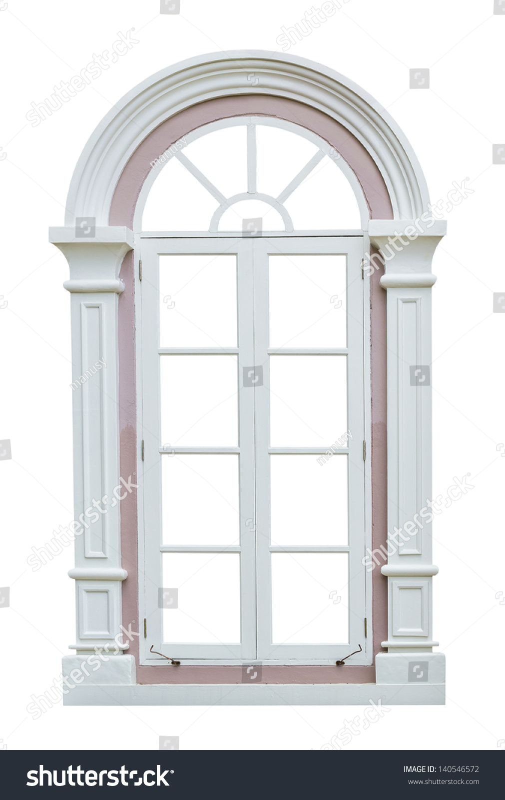 Classic Window Frame Isolated On White Background 库存照片 140546572
