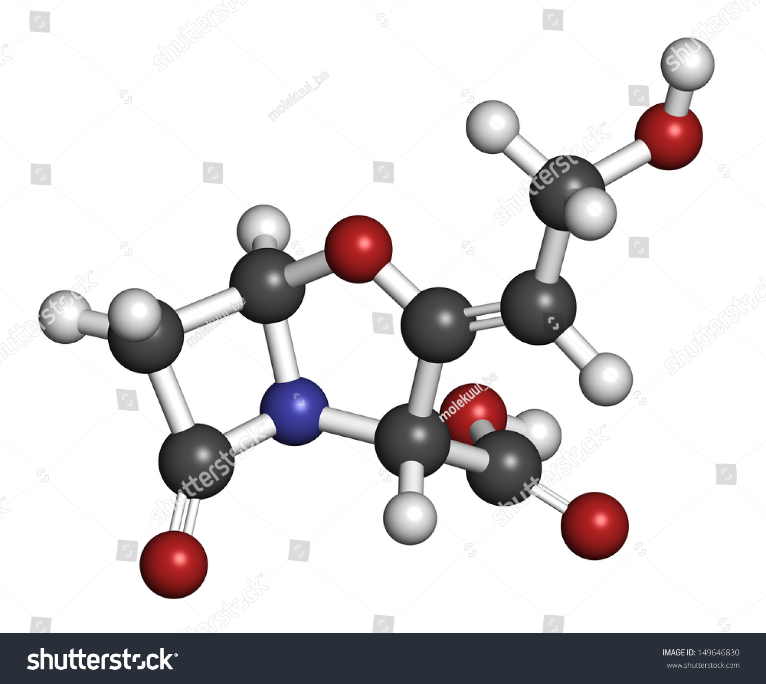 Clavulanic Acid Beta-Lactamase Blocker Drug, Chemical Structure. Often ...