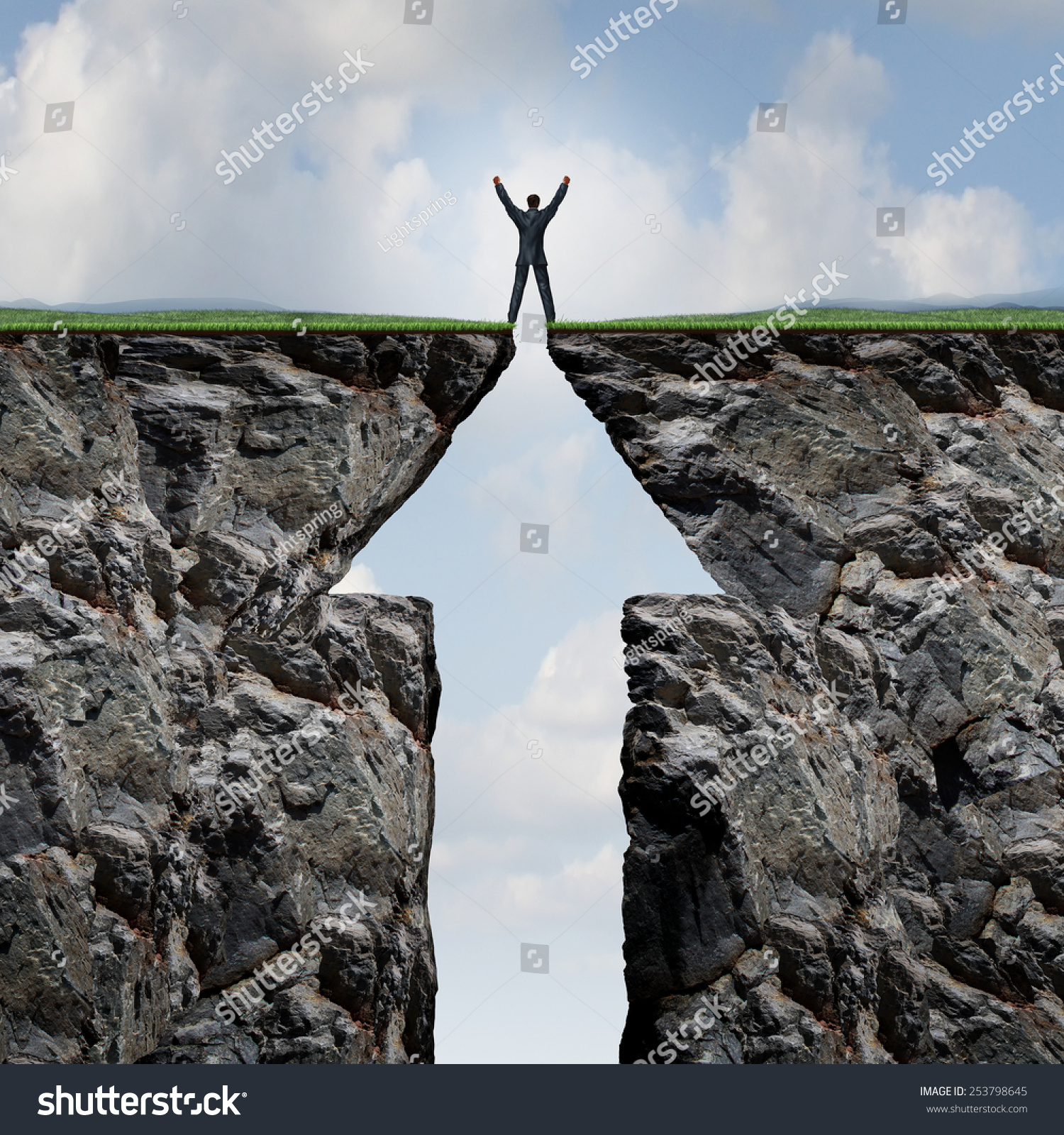 Climbing To Success Concept On A Mountain And Reaching The Peak And 