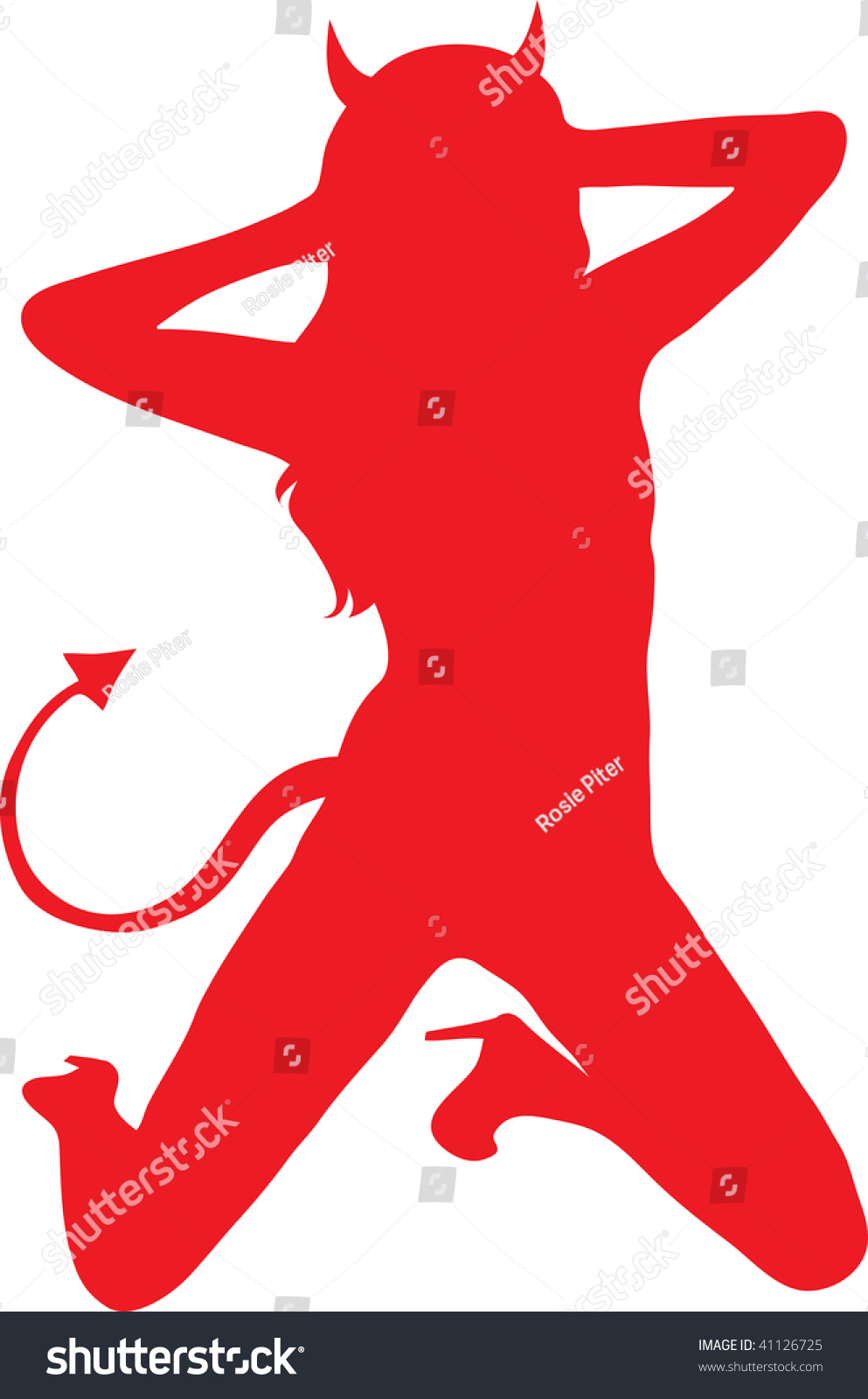 Clip Art Illustration Sexy Devil Girl ภาพประกอบสตอก Shutterstock