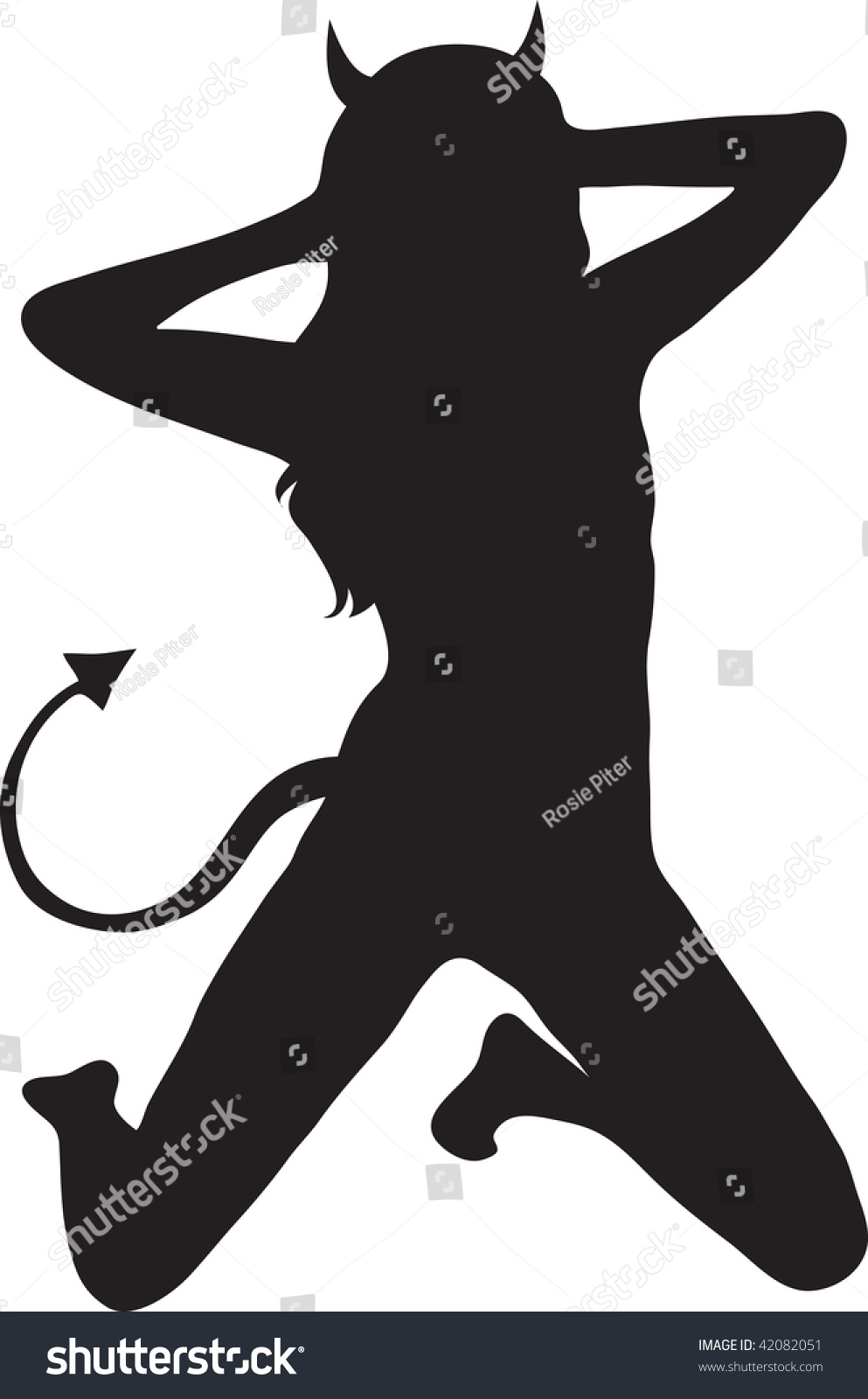 Clip Art Illustration Silhouette Sexy Woman Stock