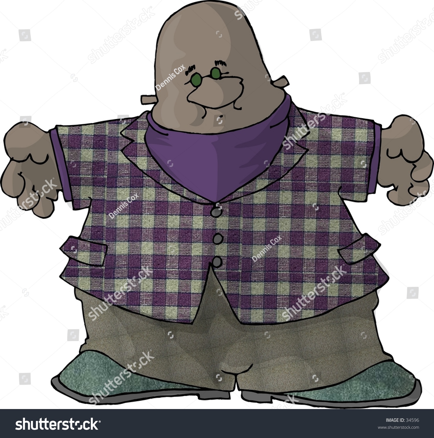 Clipart Illustration Of A Fat Man - 34596 : Shutterstock
