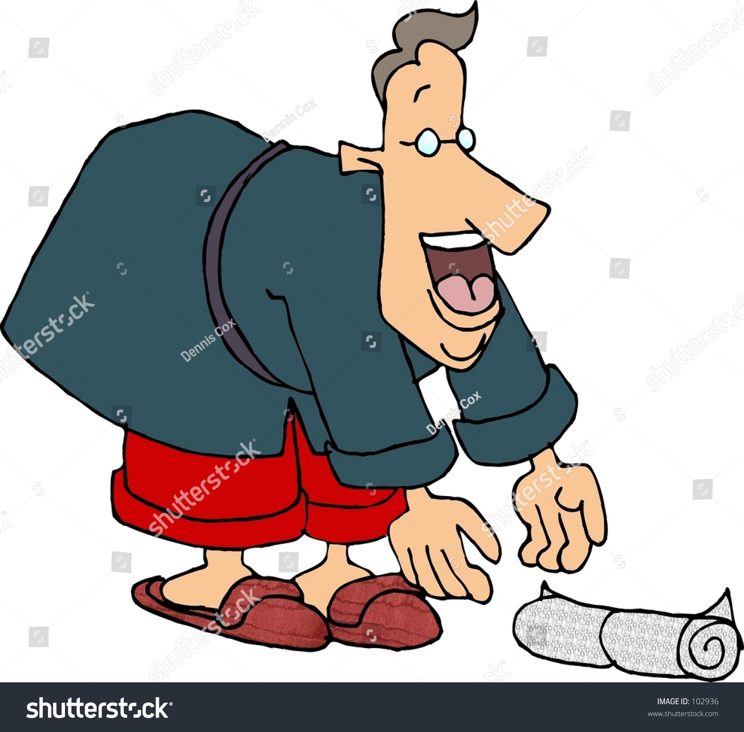 Clipart Illustration Of A Man Getting His Paper - 102936 : Shutterstock