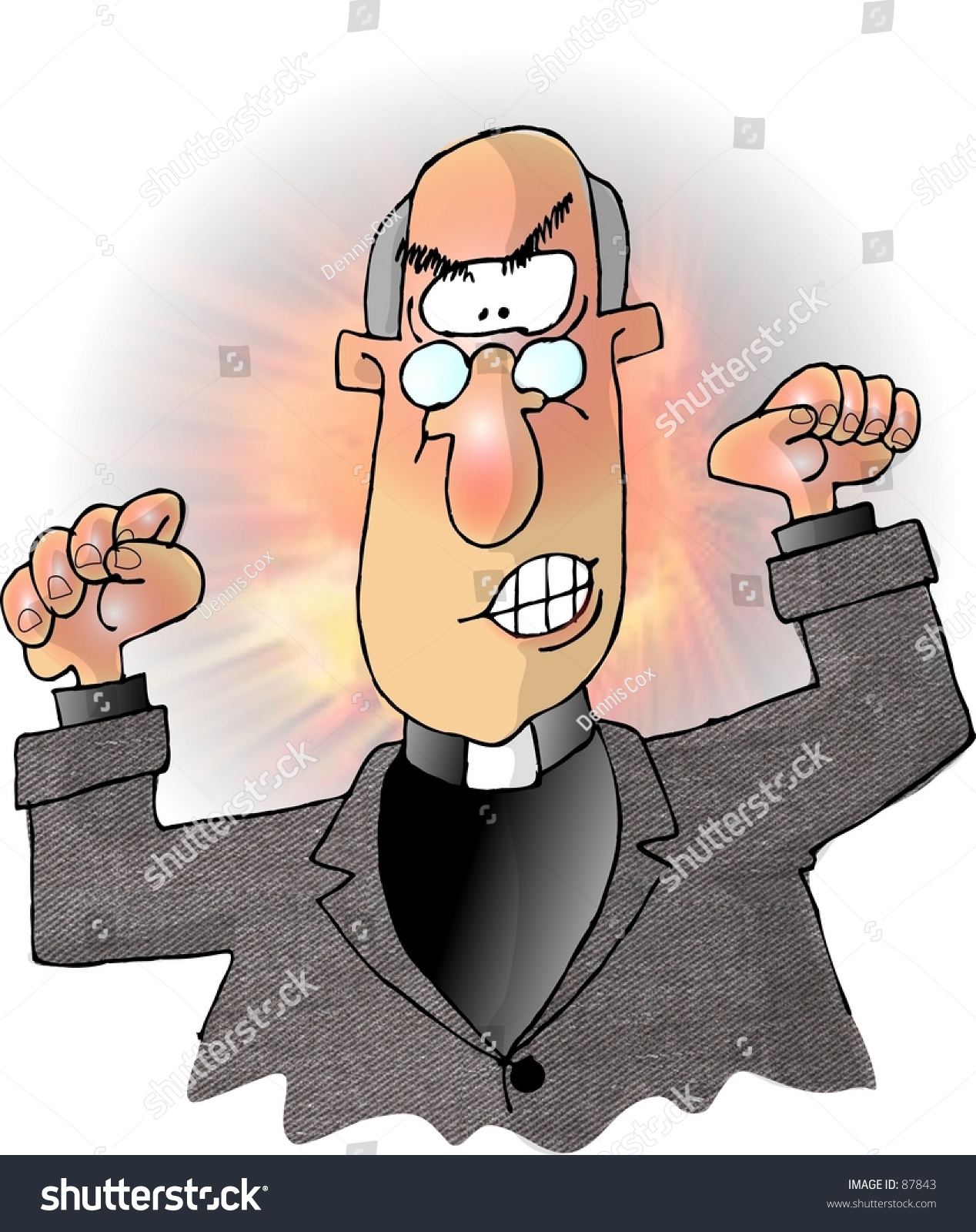 Clipart Illustration Of An Angry Preacher - 87843 : Shutterstock