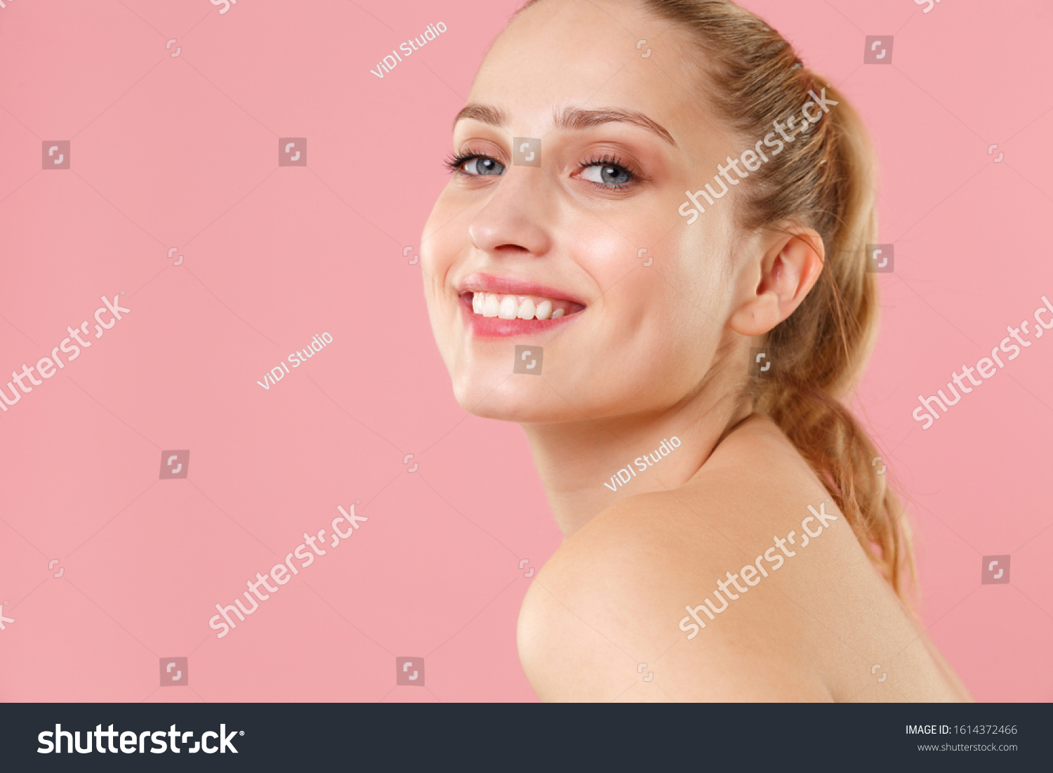 Close Blonde Half Naked Woman S Stock Photo Shutterstock