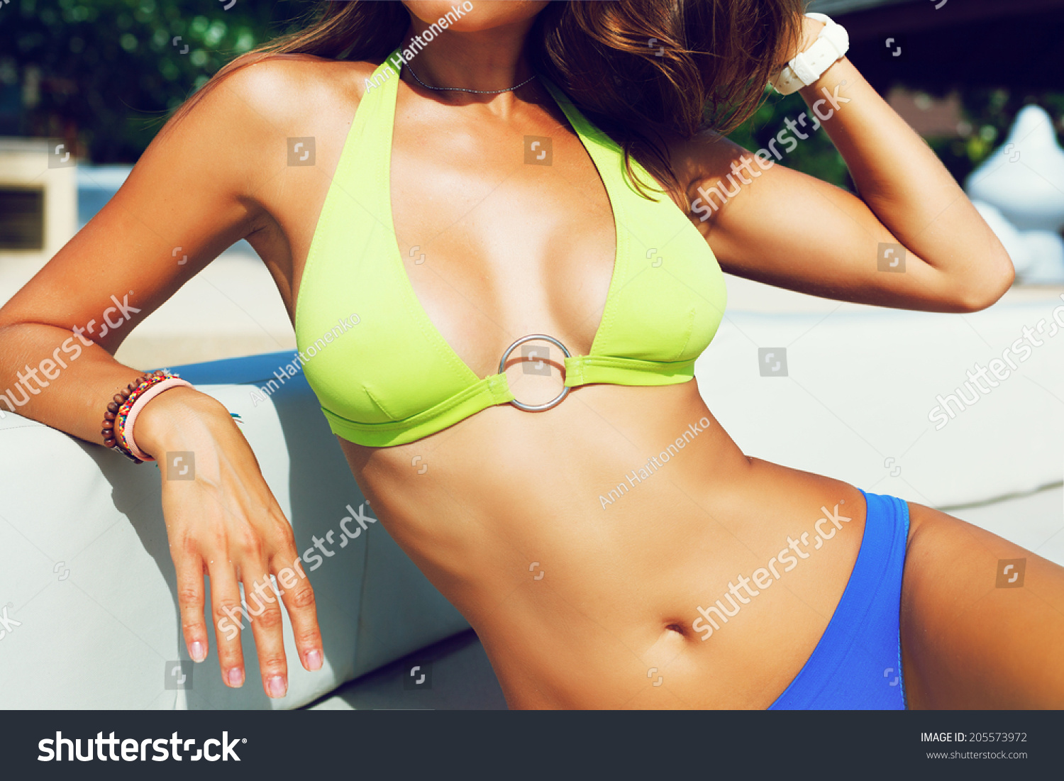 Close Up Fashion Image Of Young Sexy Woman With Perf