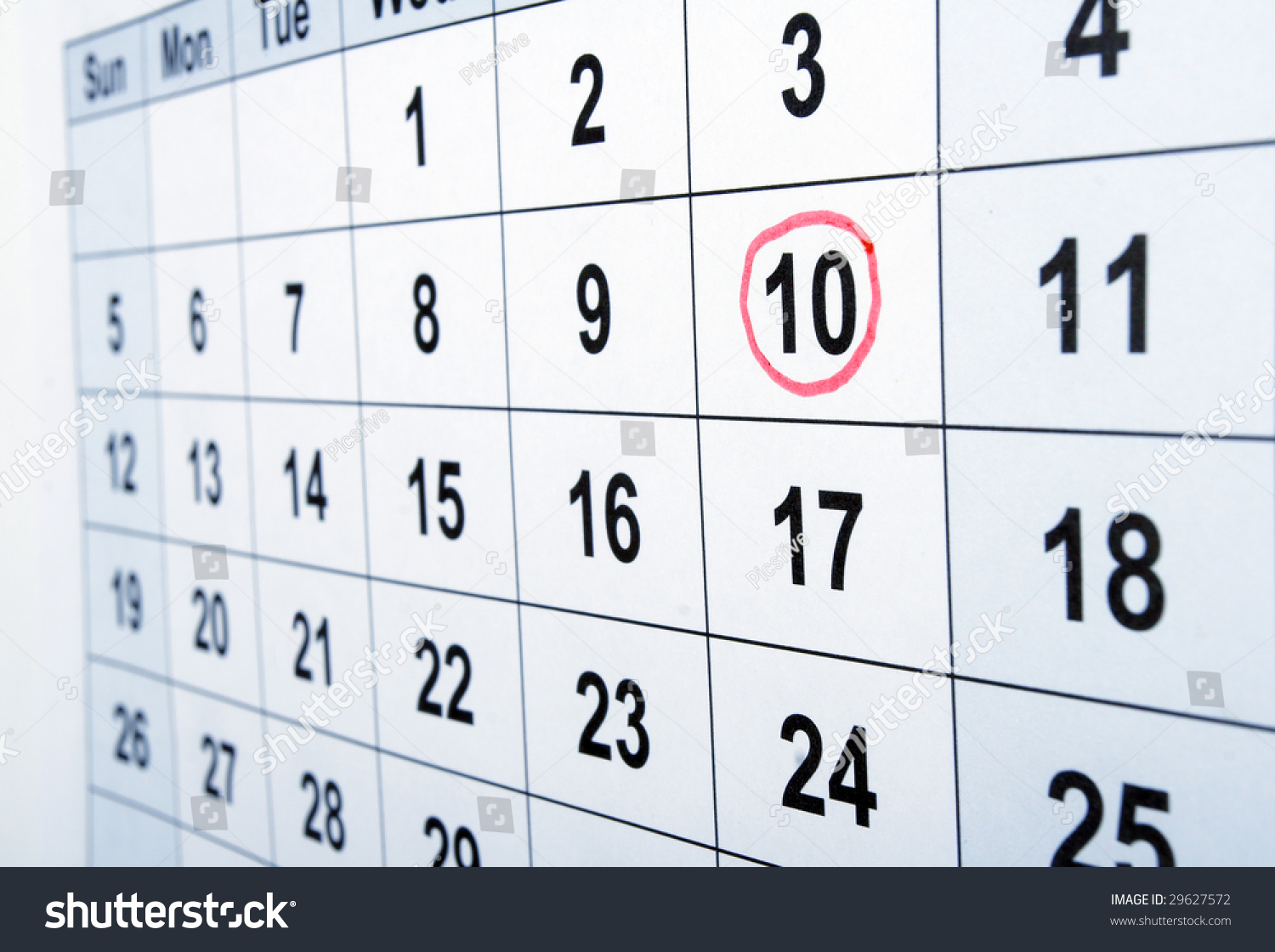 Close Up Of Calendar Stock Photo 29627572 Shutterstock