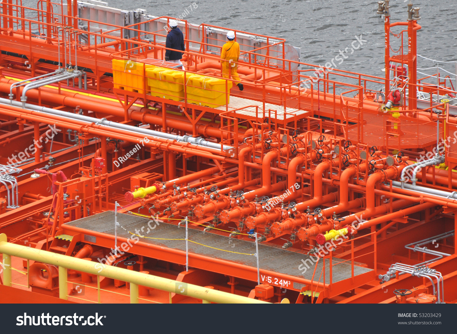 Close Deck Oil Tanker Pipes Safety Stock Photo Shutterstock