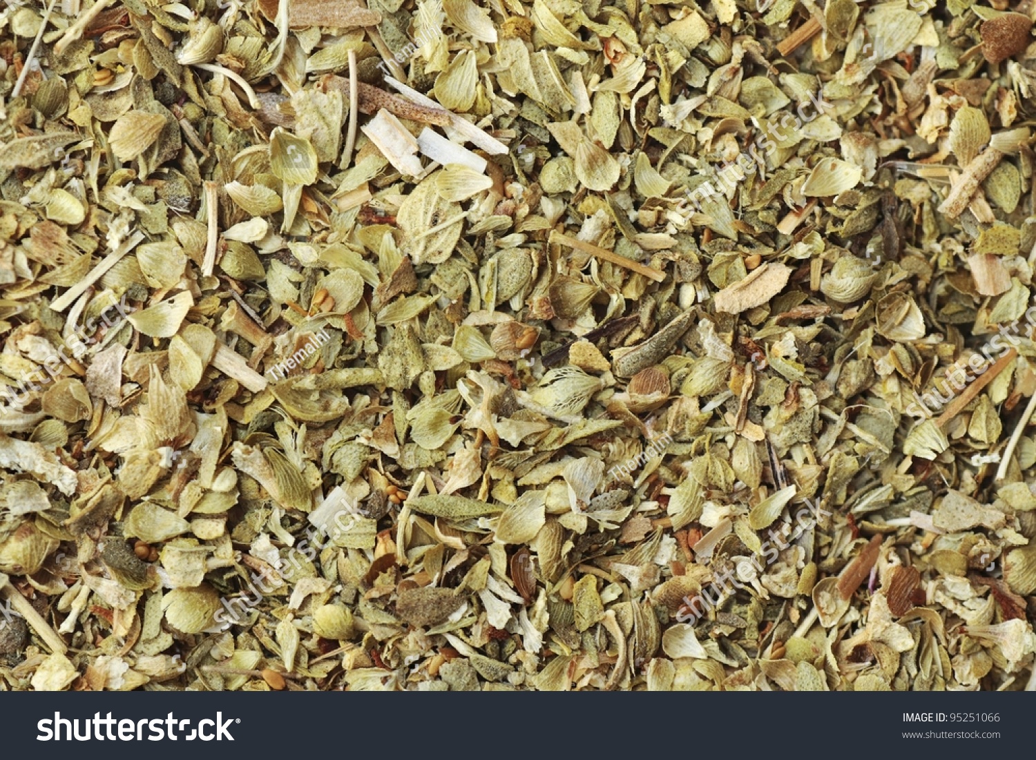 Close Up Of Dried Oregano Leaves With Other Spices Stock ...