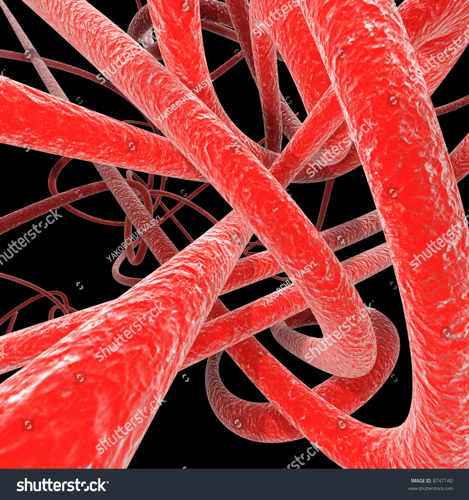 Close-Up Of Human Veins . 3d Rendered Illustration . - 8747140