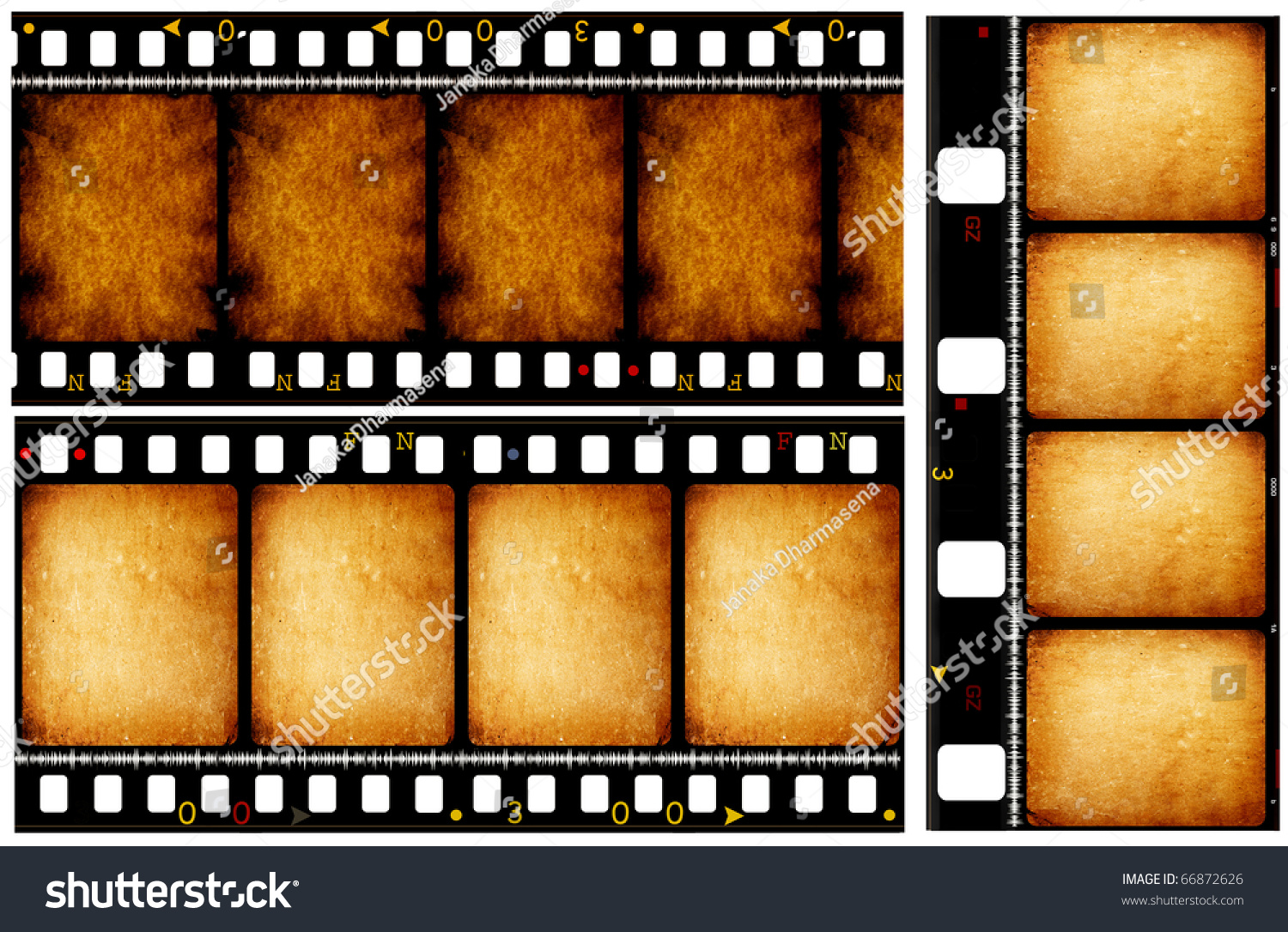 Close Vintage Movie Film Strips Stock Illustration 66872626 - Shutterstock