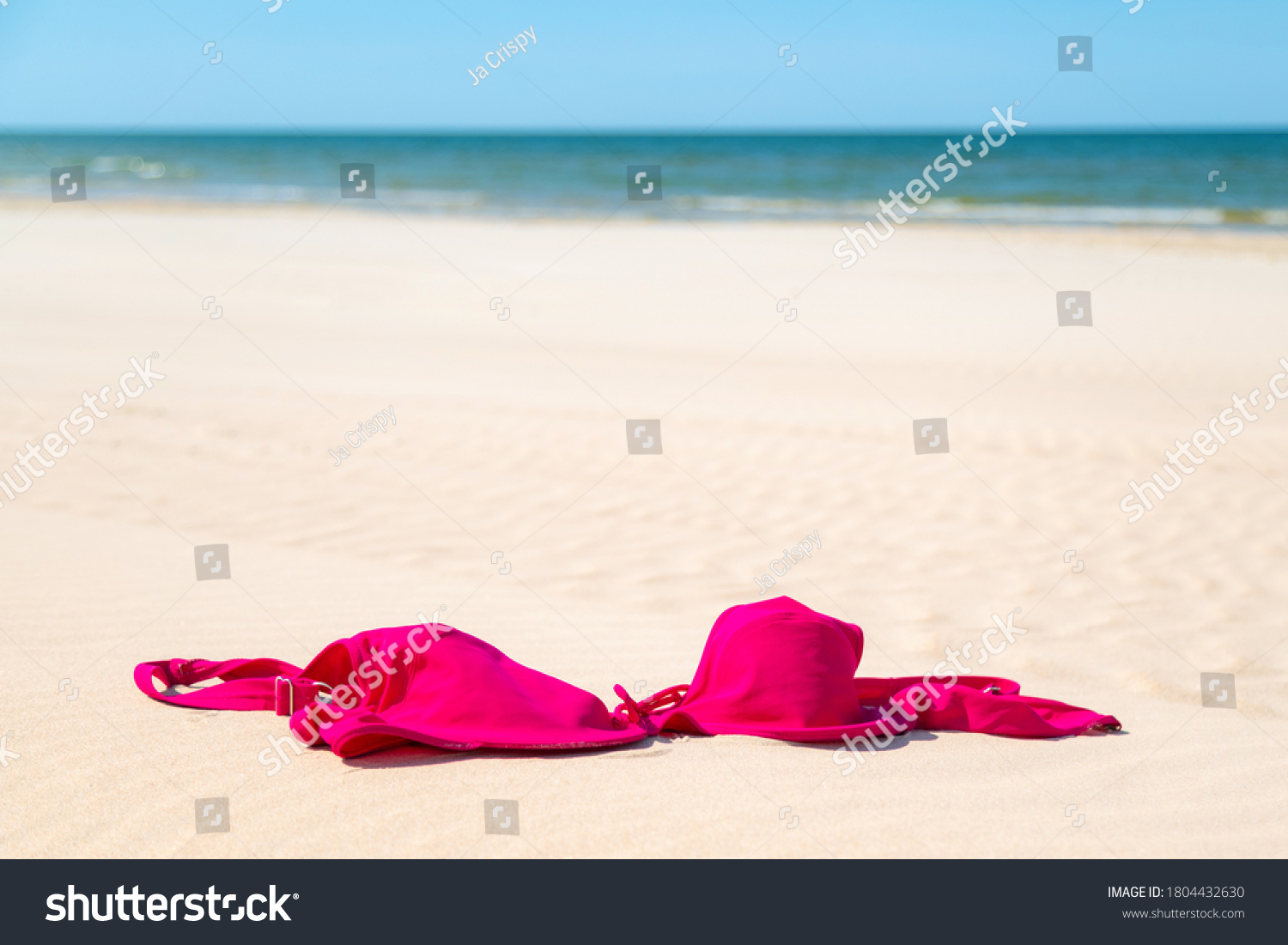 Close Woman Bra Nude Beach Concept Stock Photo Shutterstock