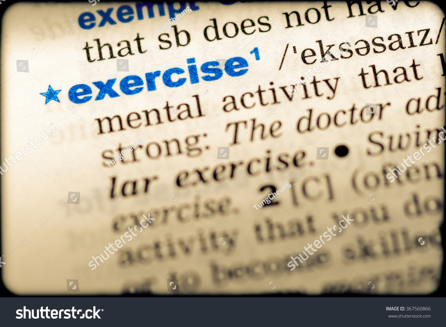 Closeup Word English Dictionary Exercise Definition Stock Photo