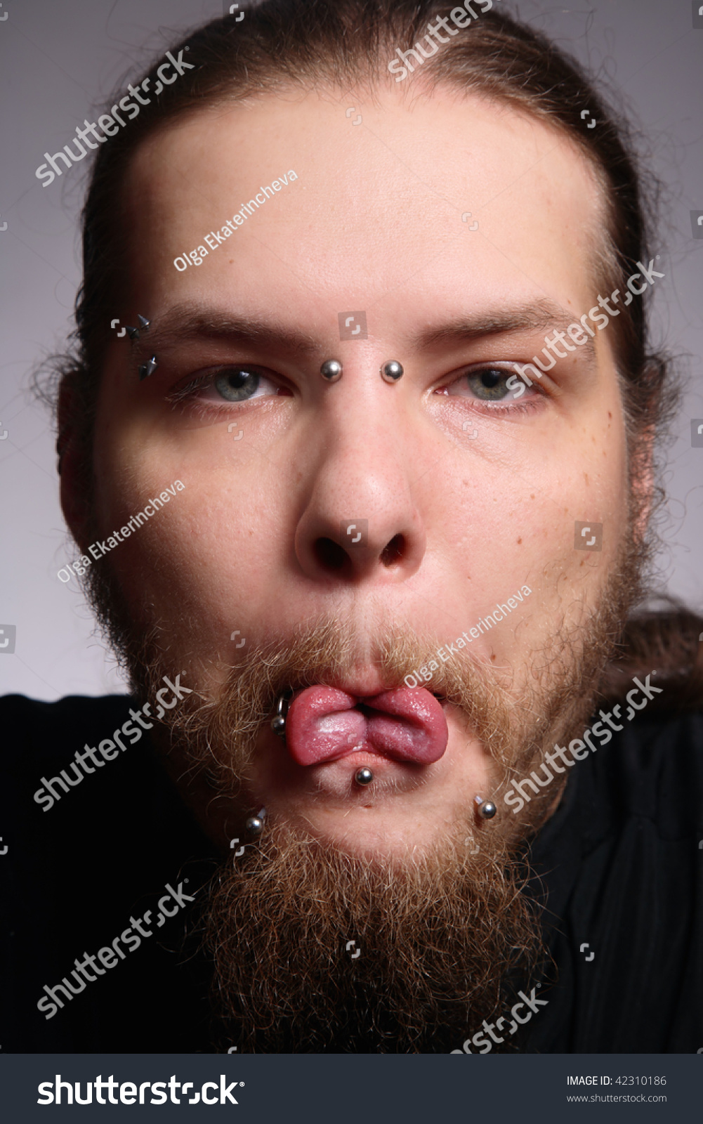 CloseUp Portrait Of Man With Pi