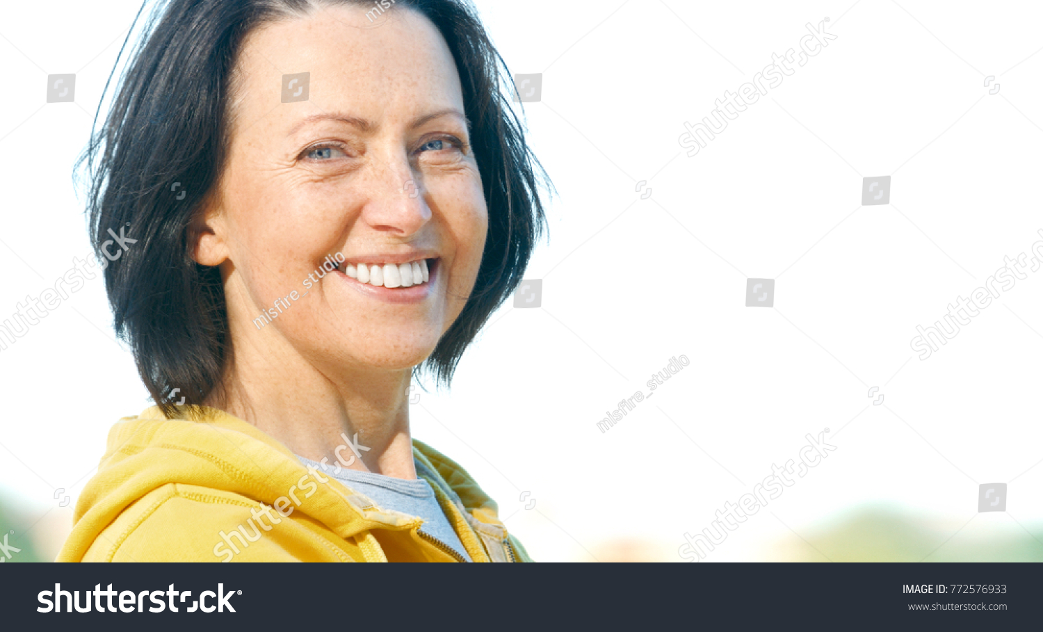 Close Portrait Mature Woman Weared Sports Stock Photo Edit Now 772576933